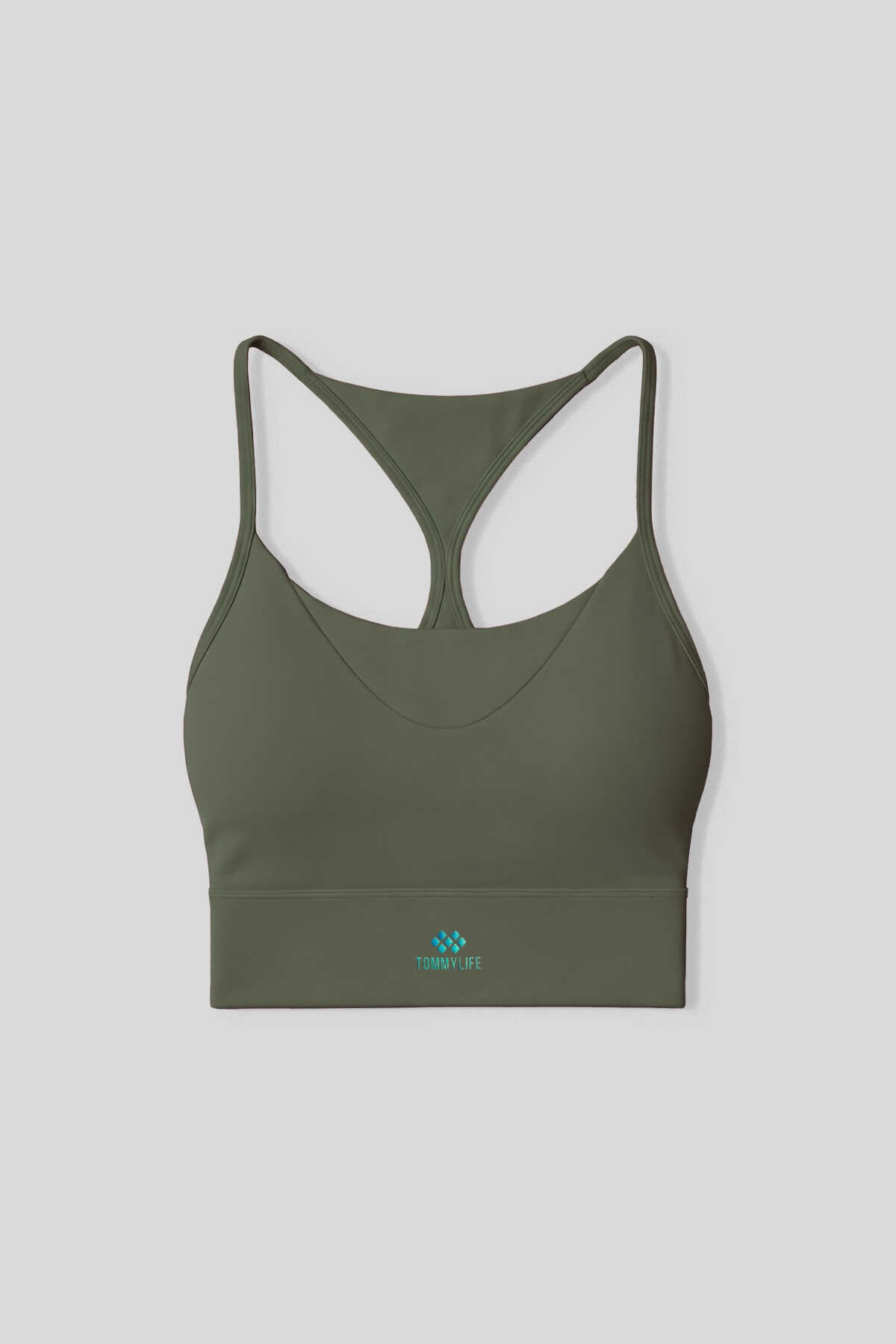 Tommylife Wholesale Black Standard Fit Printed Back Detail Women's Sports Bralette - 97300