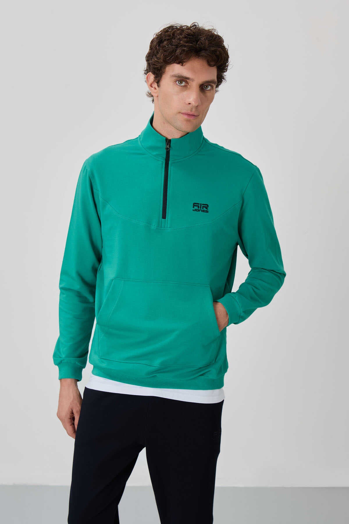 Tommylife Toptan Herbert Standart Kalıp Dik Yaka Erkek Eşofman Takım 85233 Lacivert