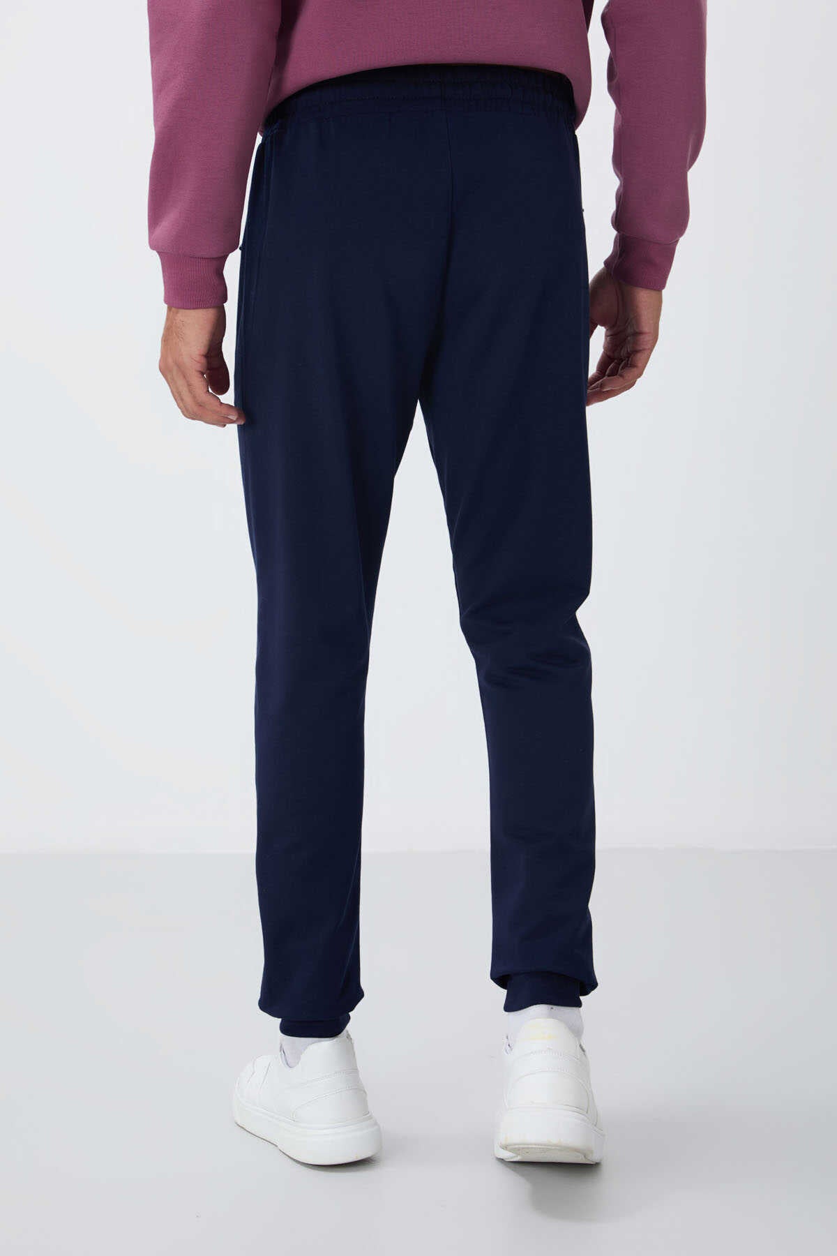 Tommylife Toptan Siyah Fermuar Cepli Standart Kalıp Jogger Erkek Eşofman Alt - 84651