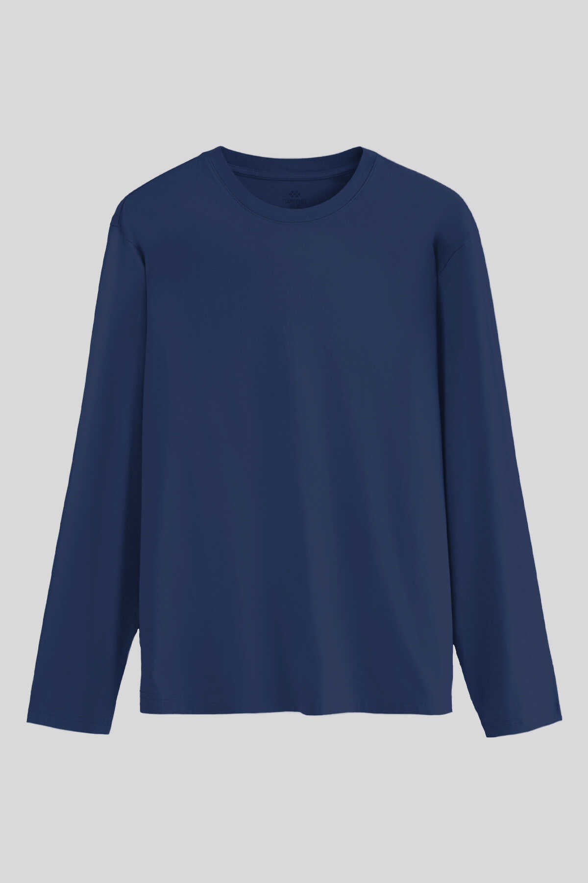 Tommylife Toptan Siyah Standart Fit Basic O Yaka Uzun Kollu İnce Erkek T-Shirt - 87997