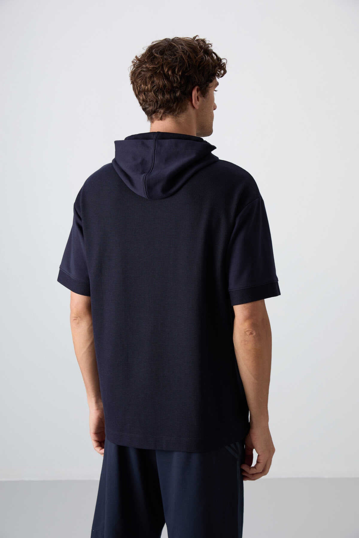 Tommylife Wholesale Hooded Oversize Basic Men's T-Shirt 88335 Black