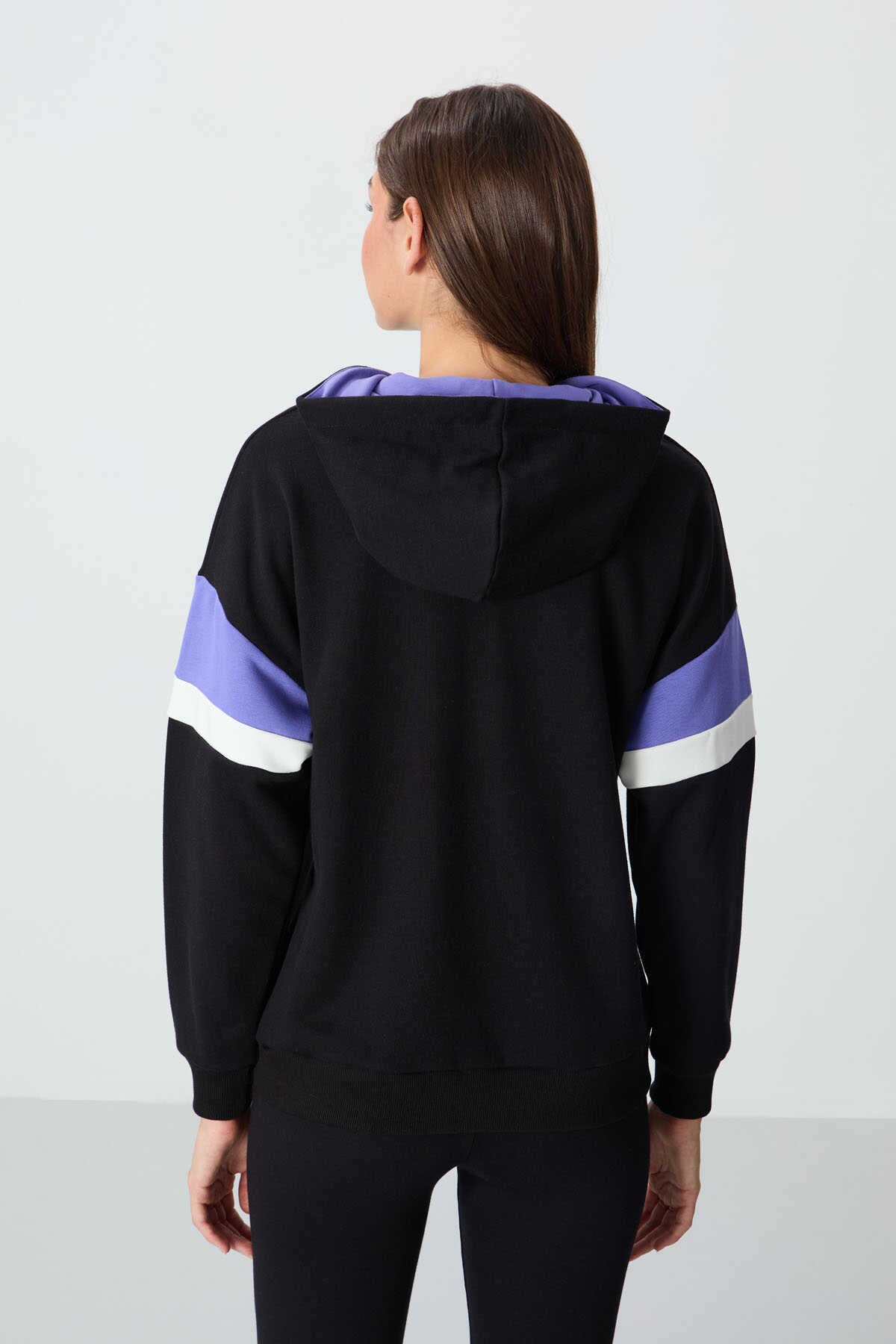 Tommylife Wholesale Hooded Oversized Women's Sweatshirt 97290 Black