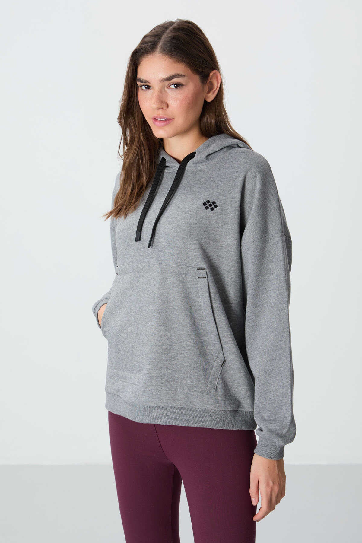 Tommylife Wholesale Hooded Oversized Women's Sweatshirt 97291 Black