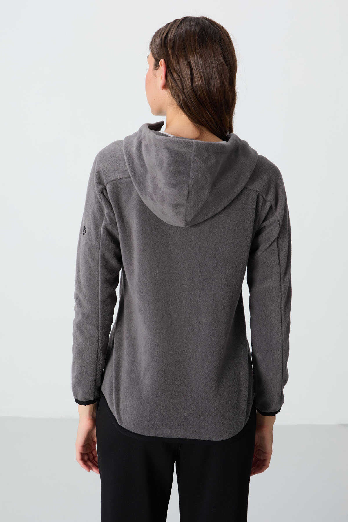 Tommylife Wholesale Hooded Standard Fit Zippered Women's Fleece Sweatshirt 97287 Black