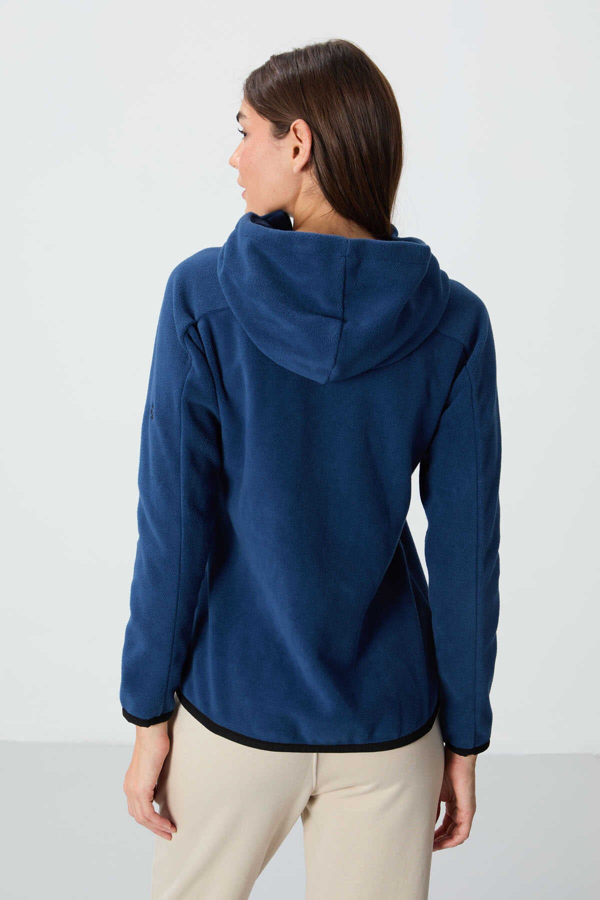 Tommylife Wholesale Hooded Standard Fit Zippered Women's Fleece Sweatshirt 97287 Black