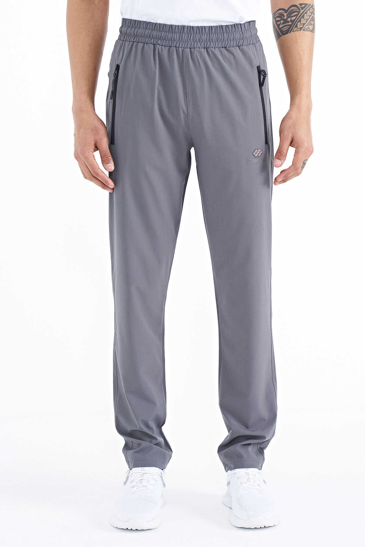 Tommylife Wholesale Classic Leg Standard Fit Three-Pocket Men's Sweatpants 84768 Khaki