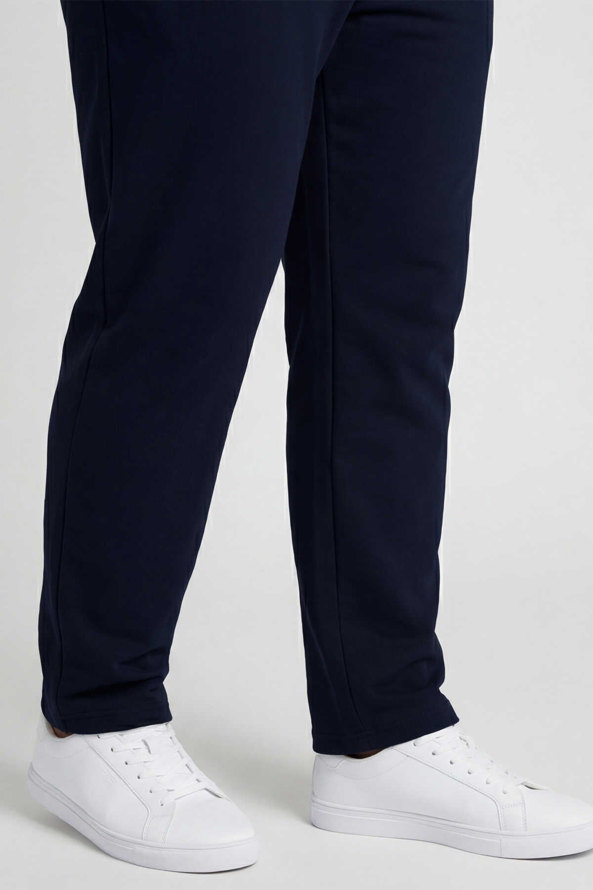 Tommylife Wholesale Gray Mélange - Black Stand-Up Collar Classic Leg Plus Size Men's Tracksuit Set - 85176