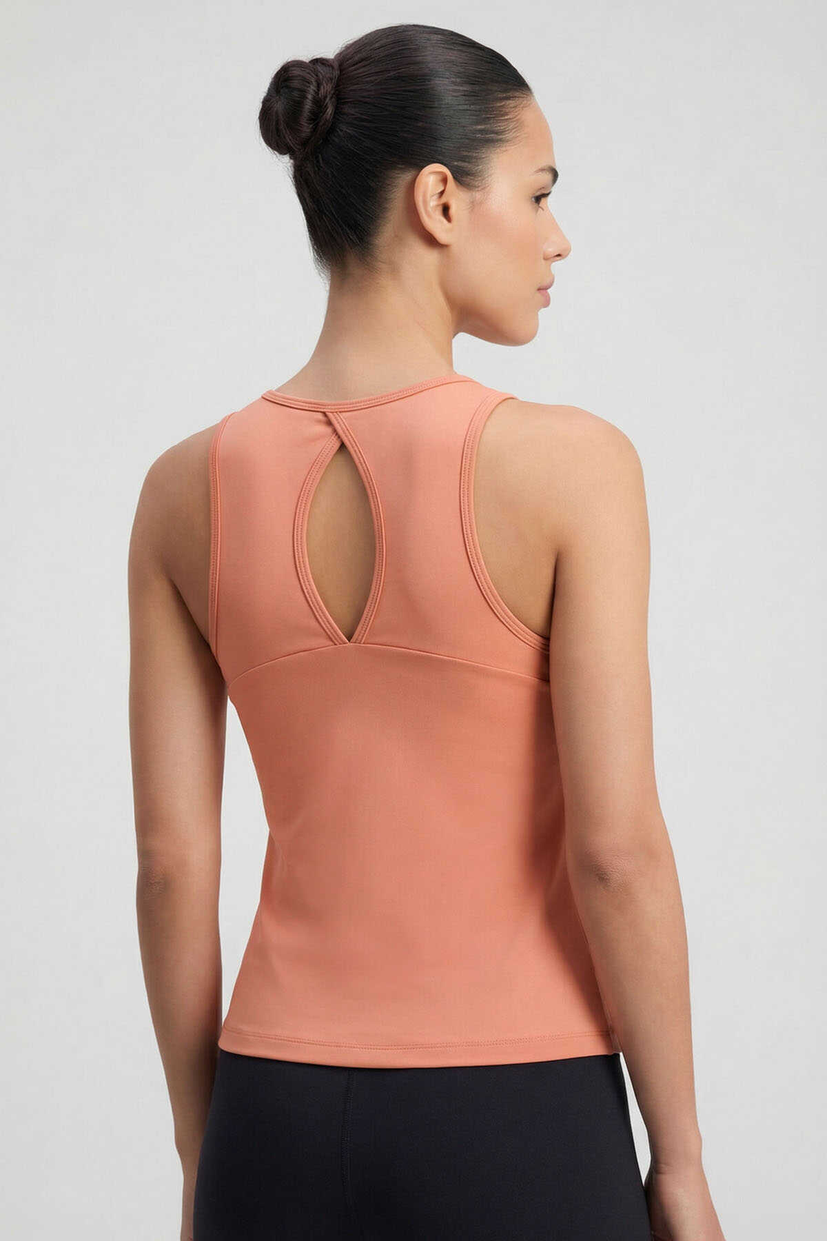 Tommylife Wholesale Black Standard Fit Cross Back Detail Women's Sports Vest - 97296