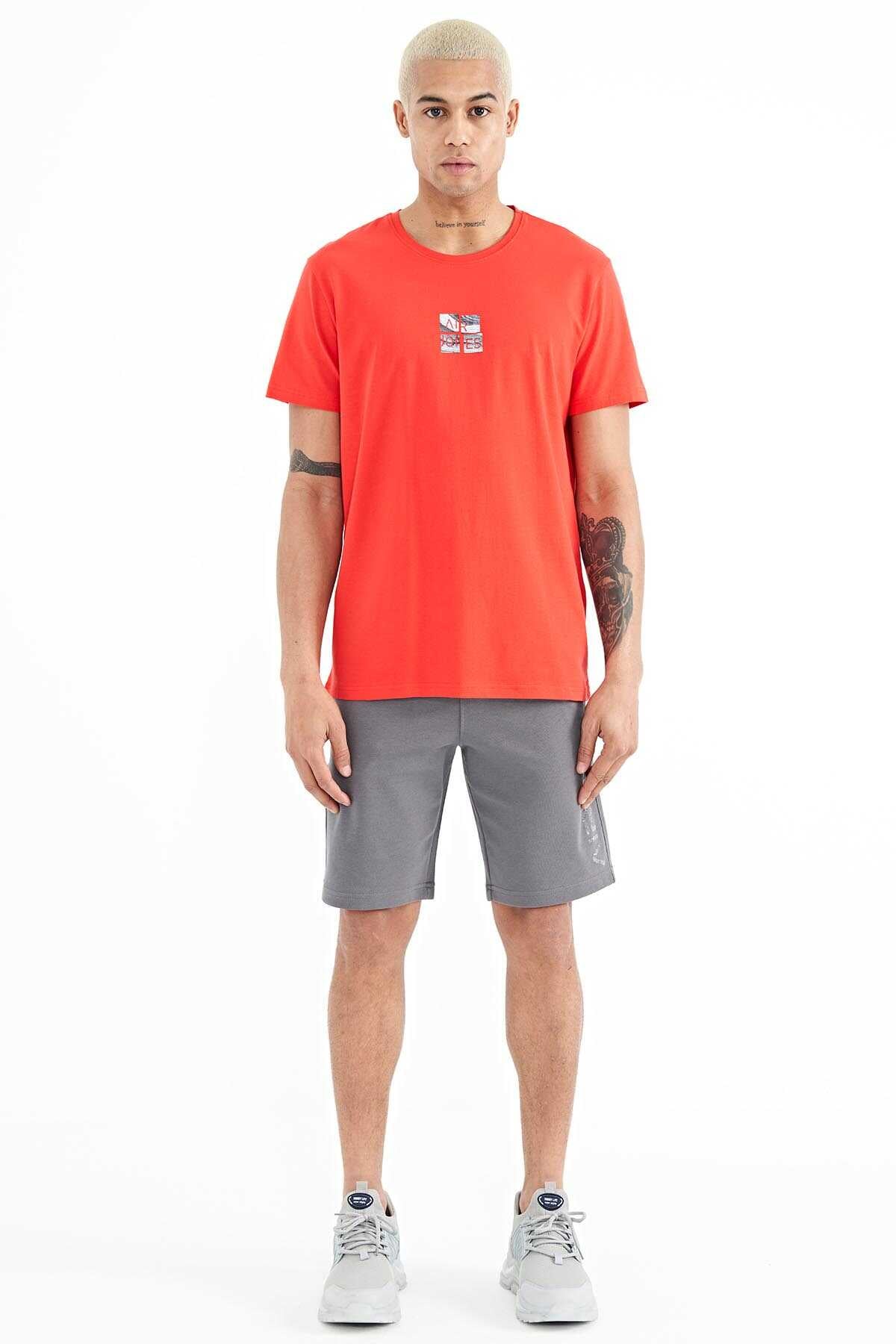 Tommylife Toptan Miles O Yaka Standart Kalıp Baskılı Erkek T-Shirt 88222 Fiesta