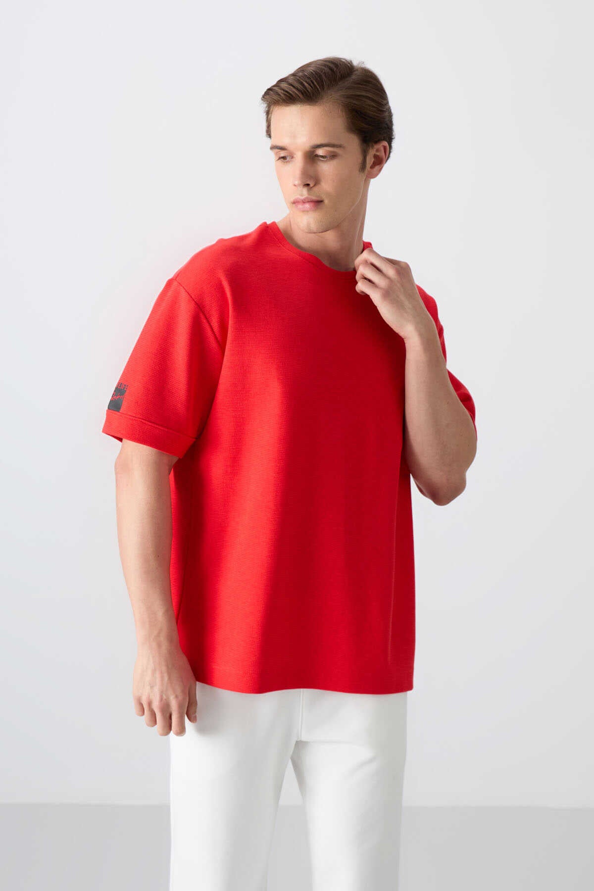 Tommylife Wholesale Crew Neck Oversized Basic Men's T-Shirt 88339 Navy