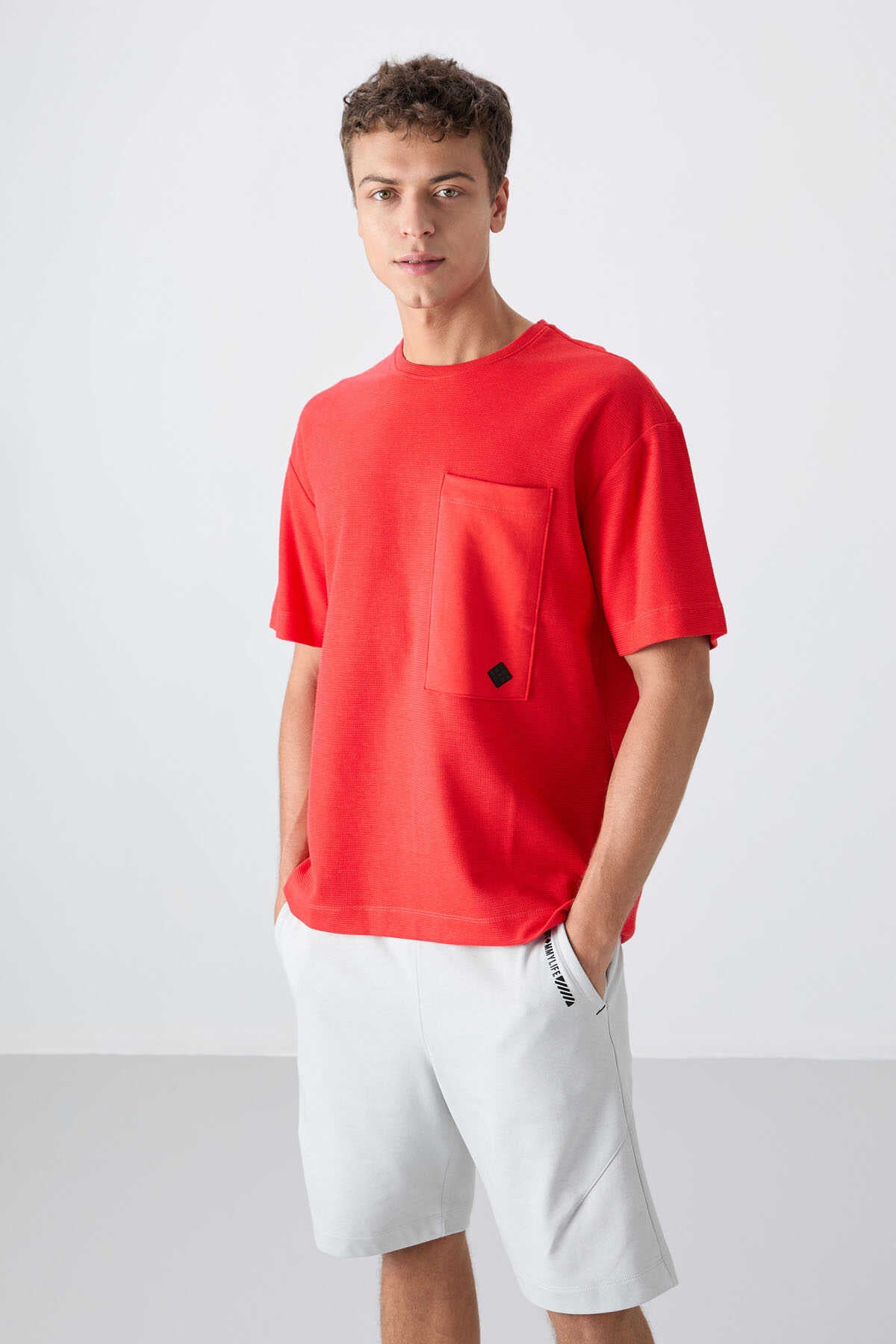 Tommylife Toptan O Yaka Oversize Basic Erkek T-Shirt 88341 Siyah