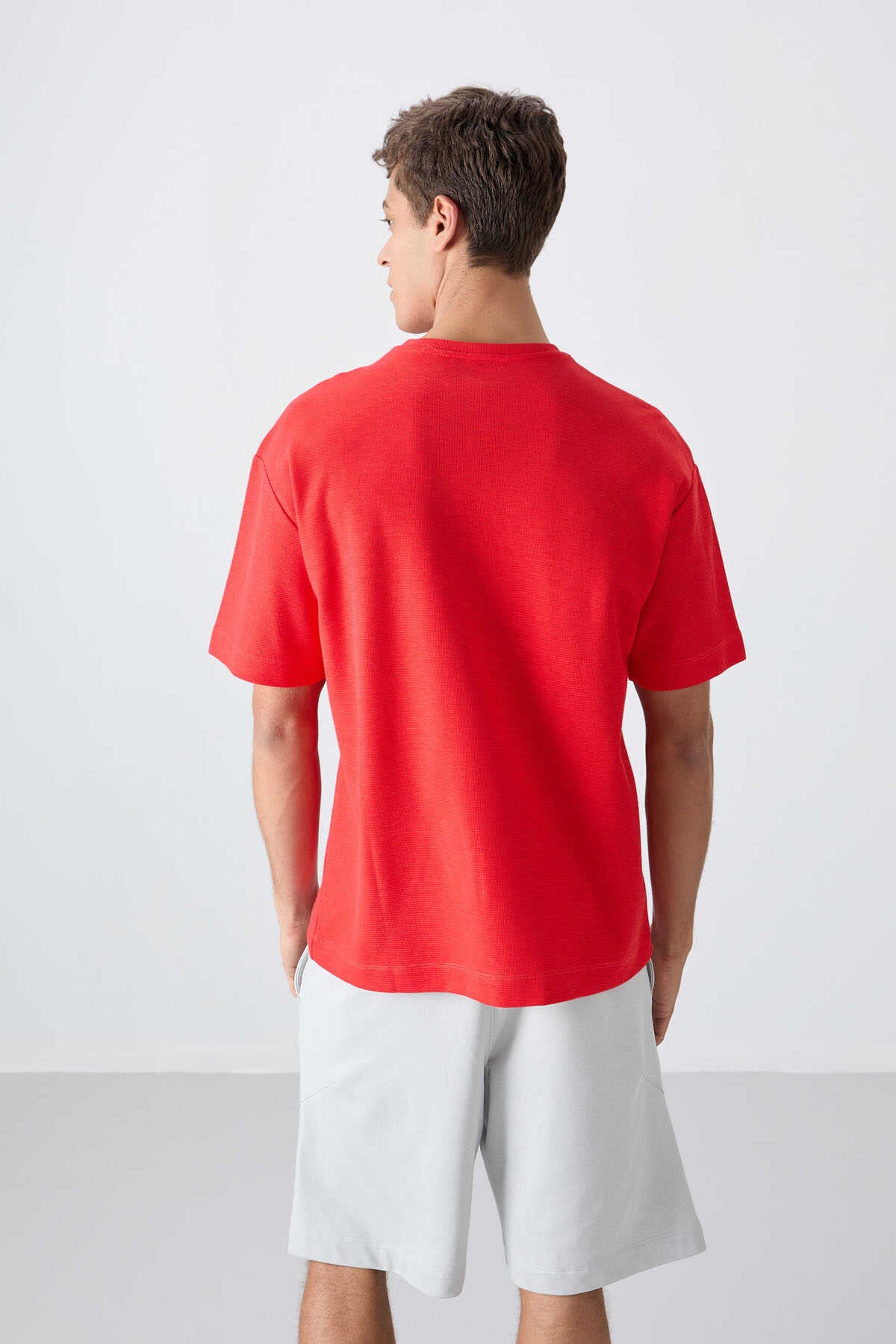Tommylife Toptan O Yaka Oversize Basic Erkek T-Shirt 88341 Siyah
