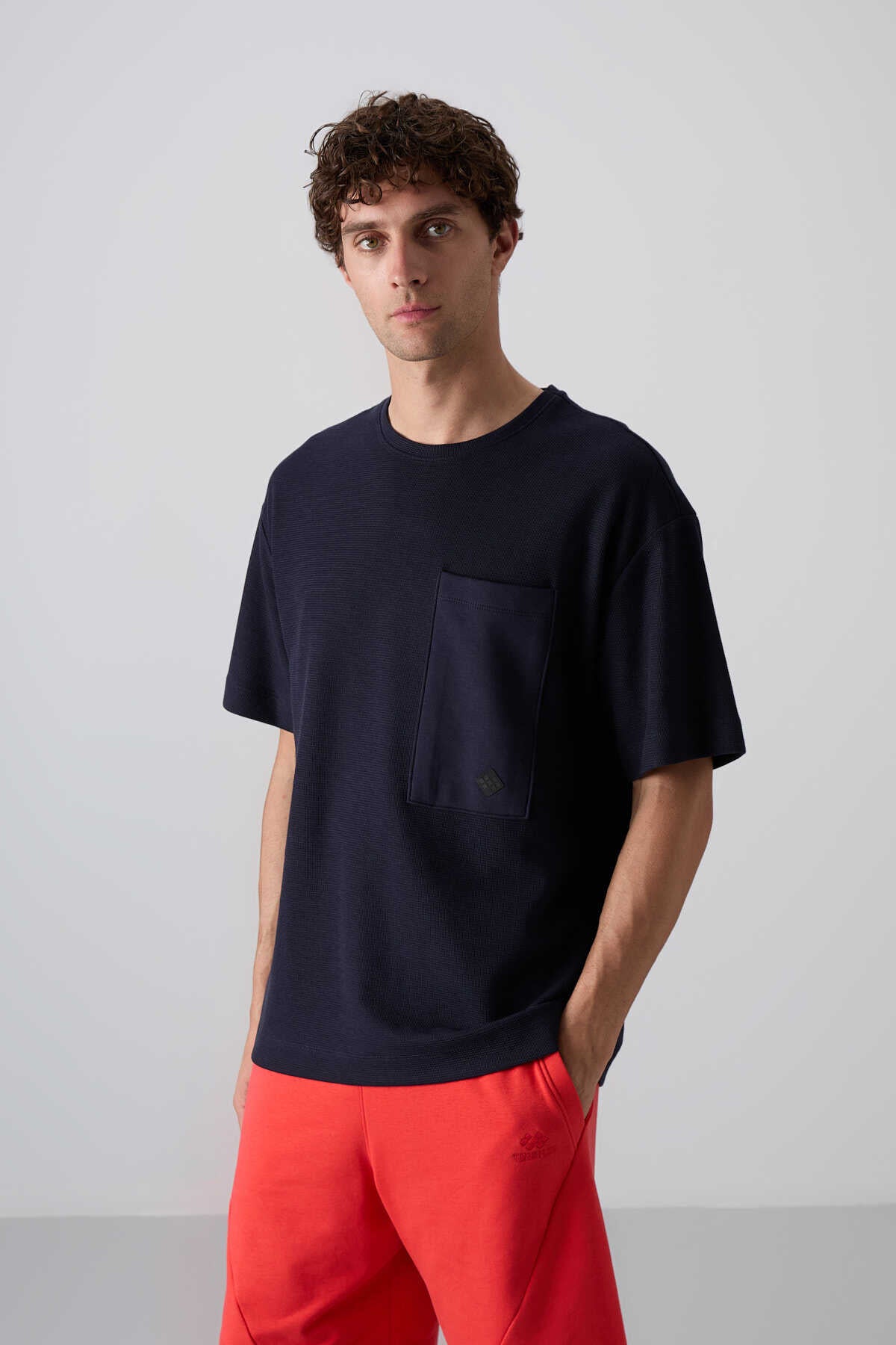 Tommylife Toptan O Yaka Oversize Basic Erkek T-Shirt 88341 Siyah