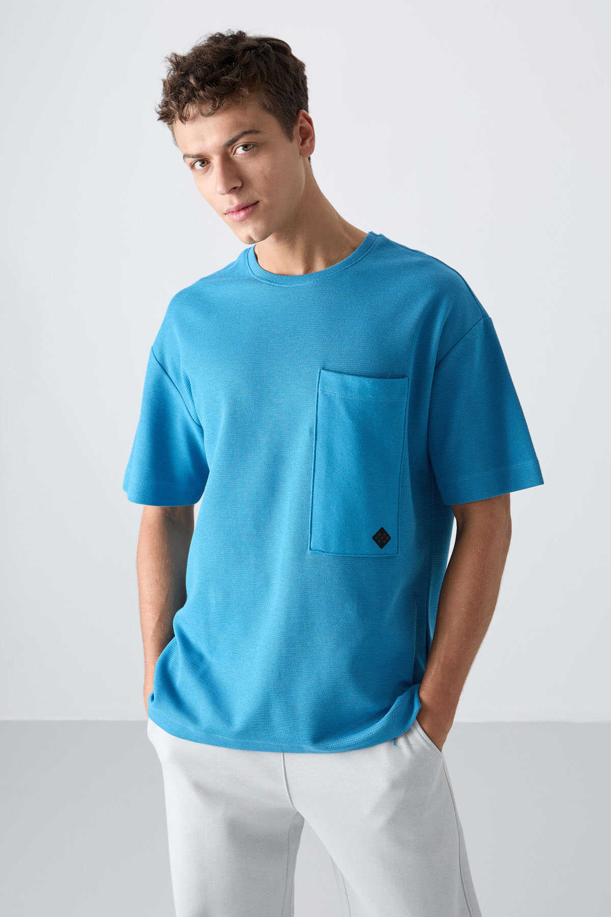 Tommylife Toptan O Yaka Oversize Basic Erkek T-Shirt 88341 Siyah