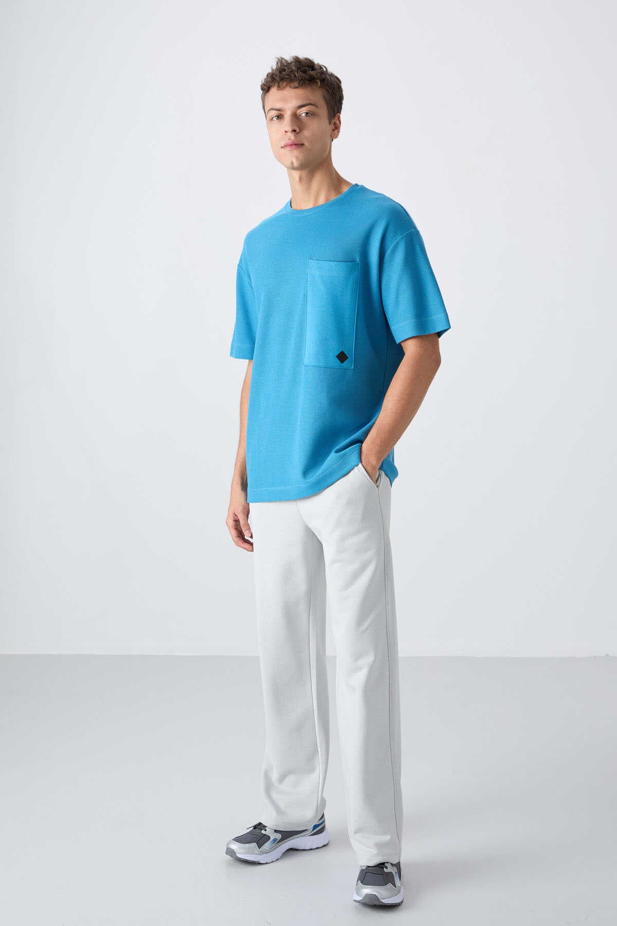 Tommylife Toptan O Yaka Oversize Basic Erkek T-Shirt 88341 Siyah