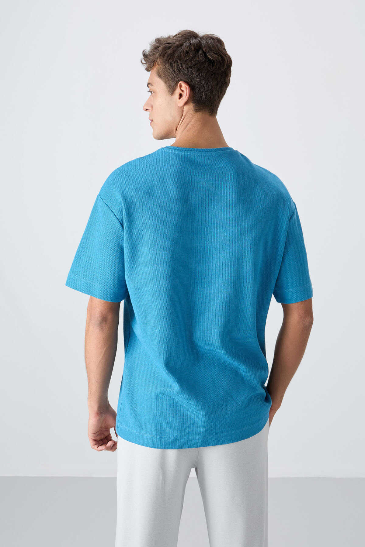 Tommylife Toptan O Yaka Oversize Basic Erkek T-Shirt 88341 Siyah