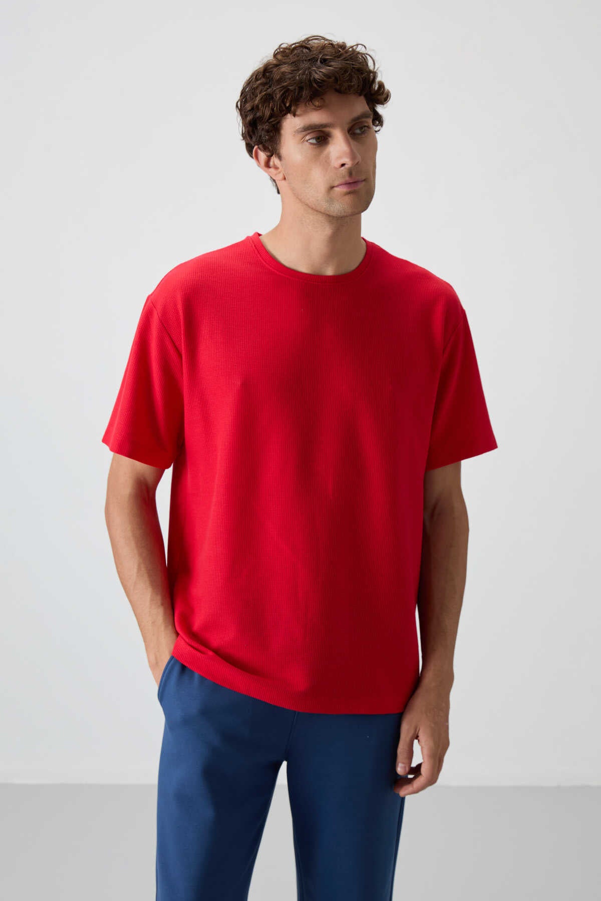 Tommylife Wholesale Crew Neck Oversize Basic Men's T-Shirt 88379 Black