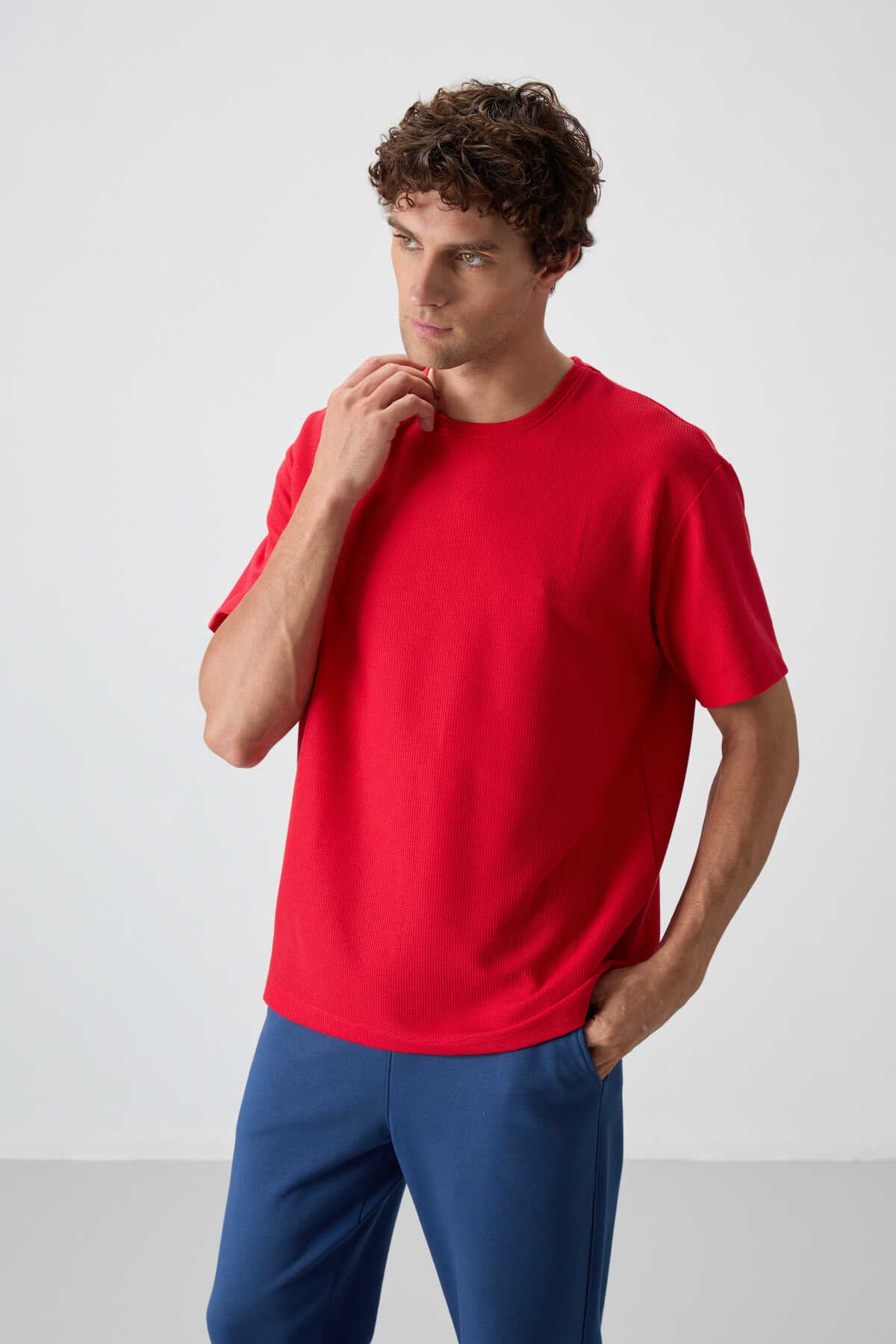 Tommylife Wholesale Crew Neck Oversize Basic Men's T-Shirt 88379 Black