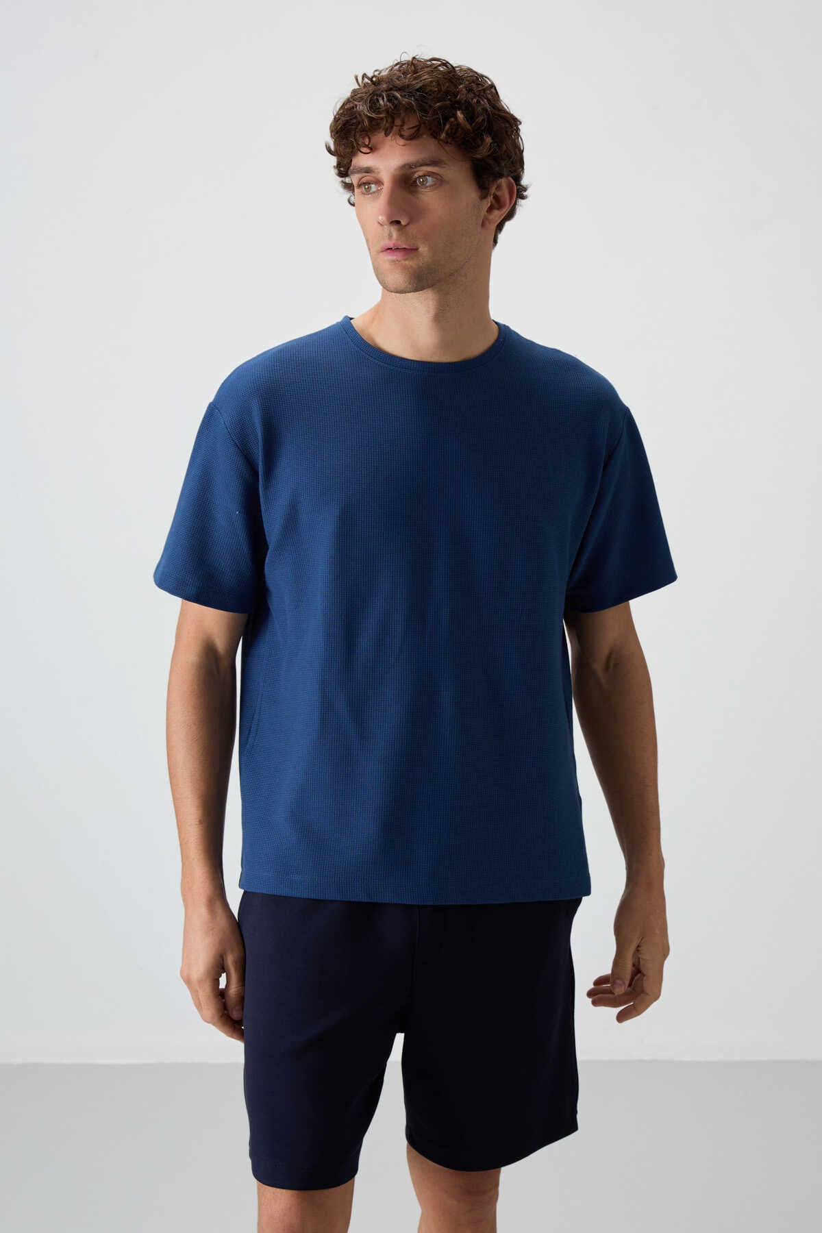 Tommylife Wholesale Crew Neck Oversize Basic Men's T-Shirt 88379 Black