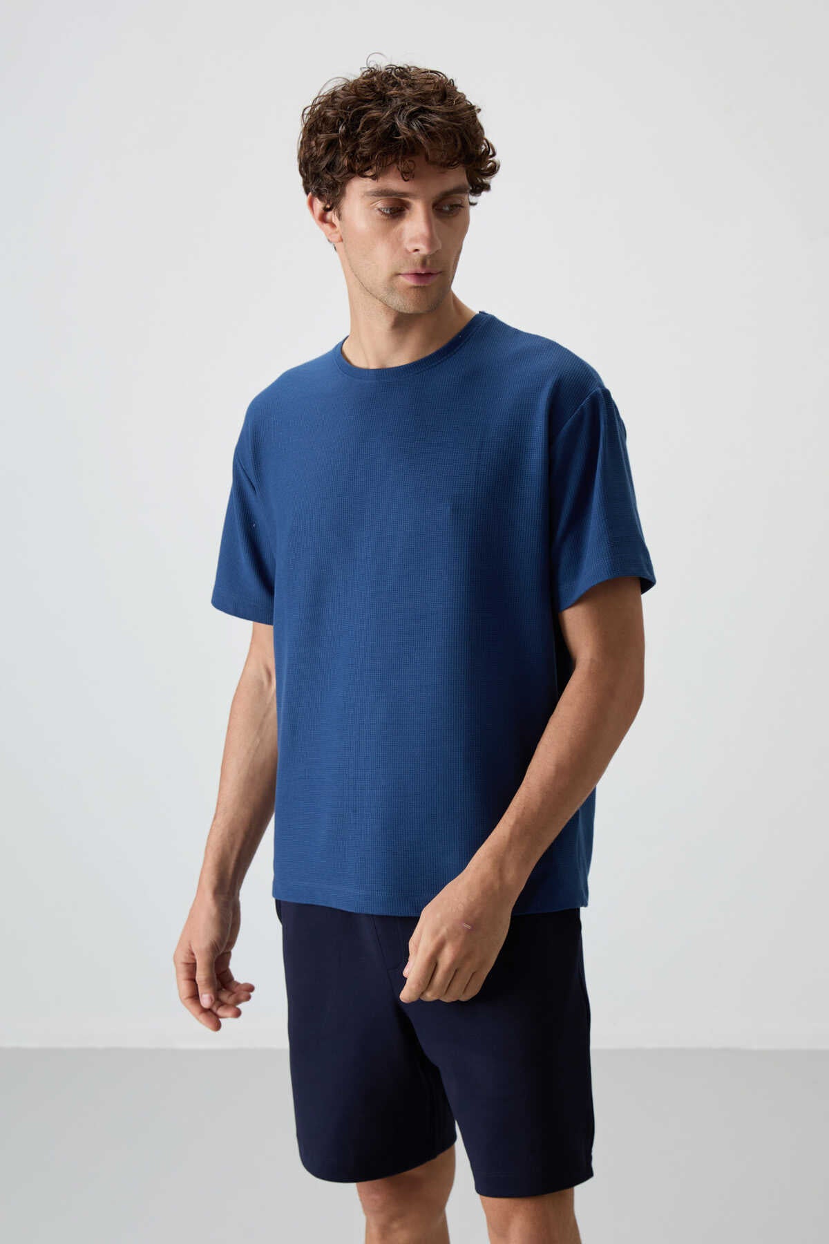Tommylife Wholesale Crew Neck Oversize Basic Men's T-Shirt 88379 Black