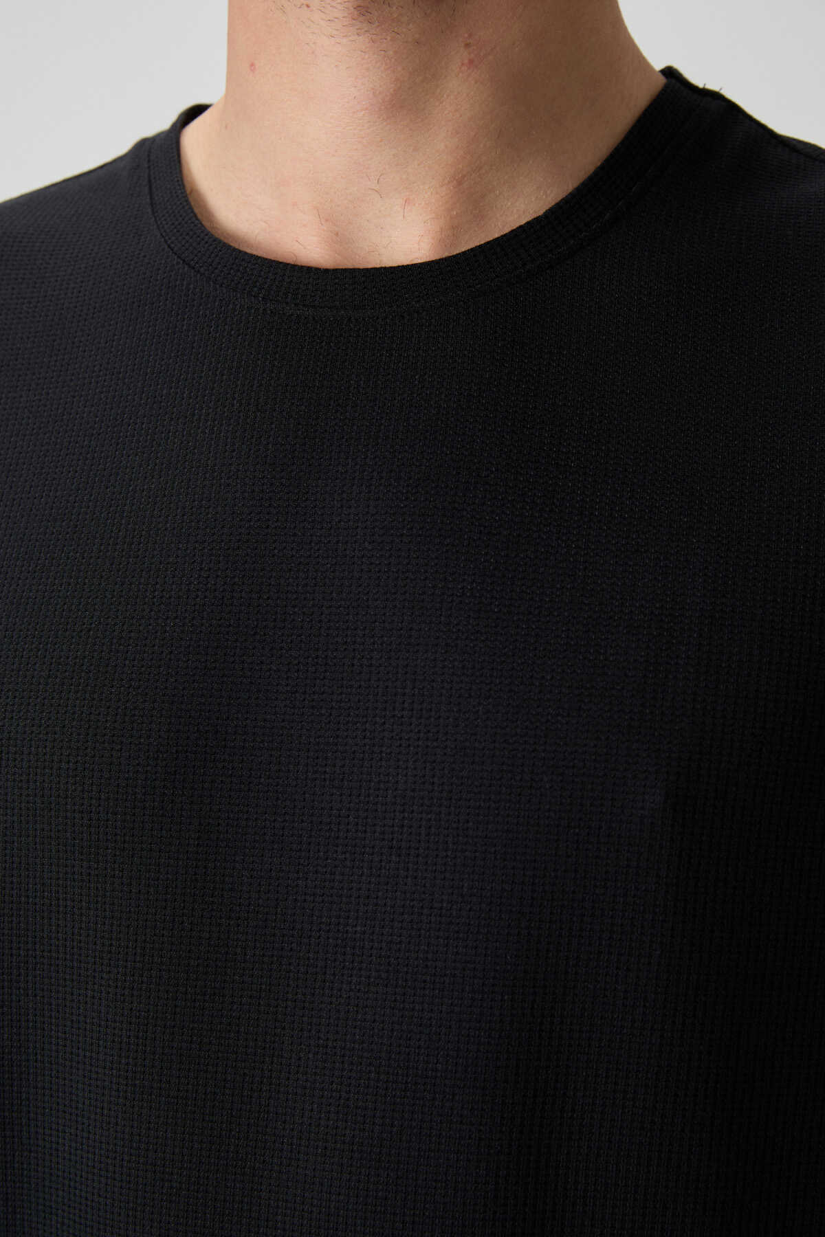 Tommylife Wholesale Crew Neck Oversize Basic Men's T-Shirt 88379 Black