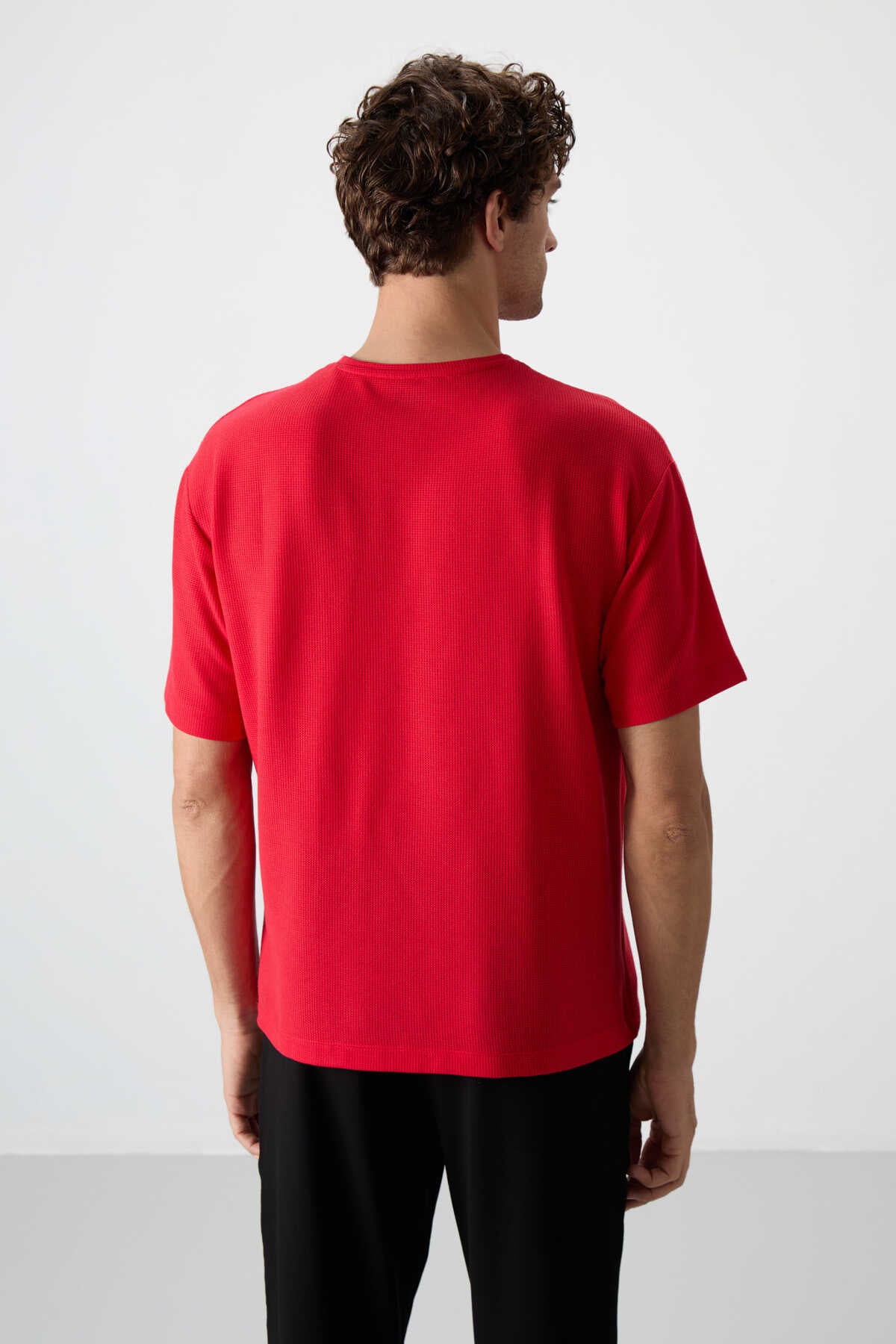 Tommylife Wholesale Round Neck Oversize Basic Men's T-Shirt 88380 Black