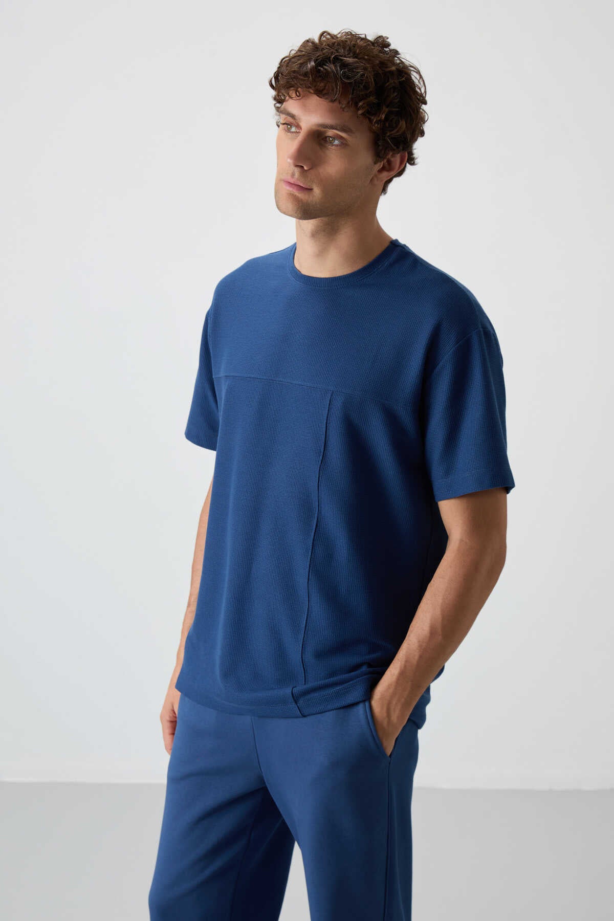 Tommylife Wholesale Round Neck Oversize Basic Men's T-Shirt 88380 Black
