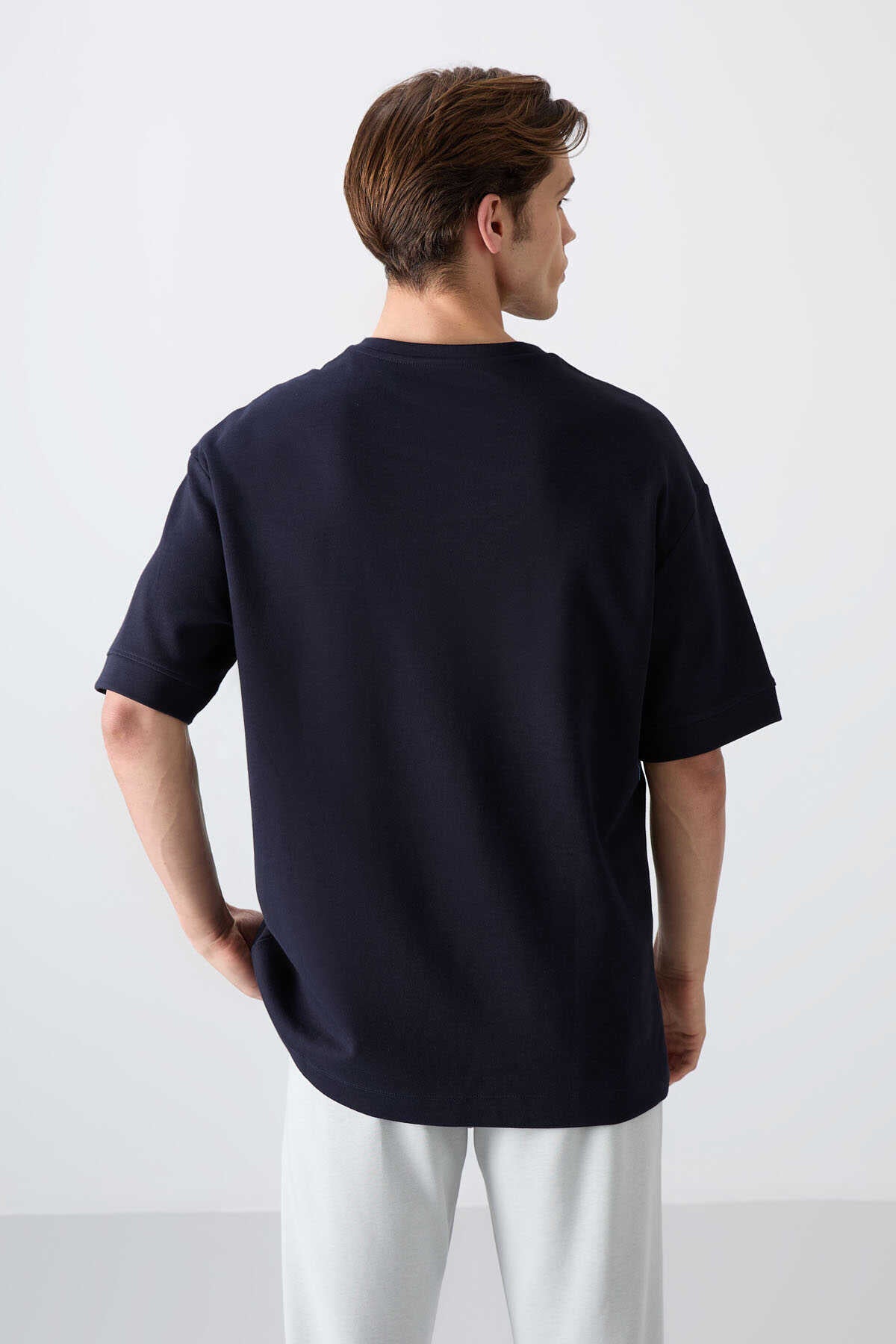 Tommylife Toptan O Yaka Oversize Baskılı Erkek T-Shirt 88323 Siyah