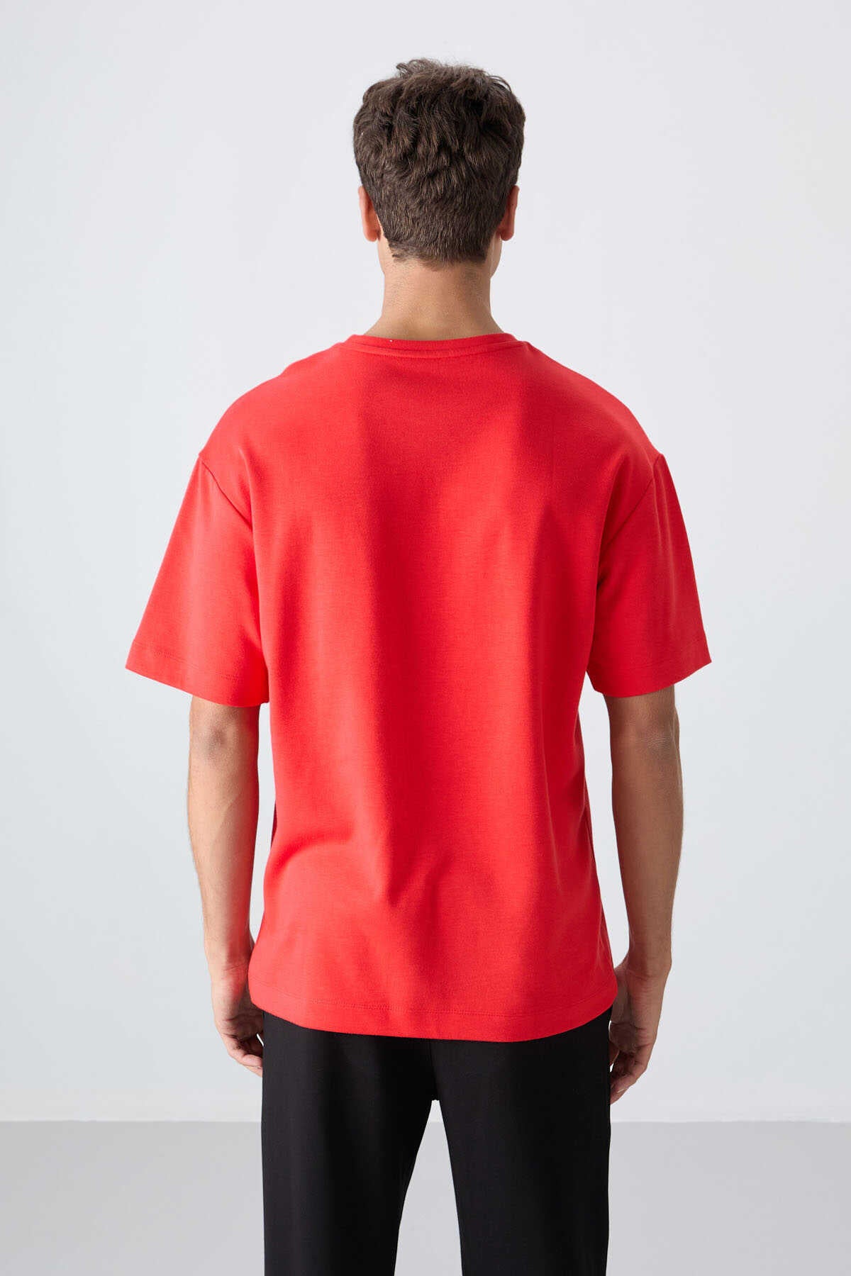 Tommylife Wholesale Crew Neck Oversize Printed Men's T-Shirt 88325 Black