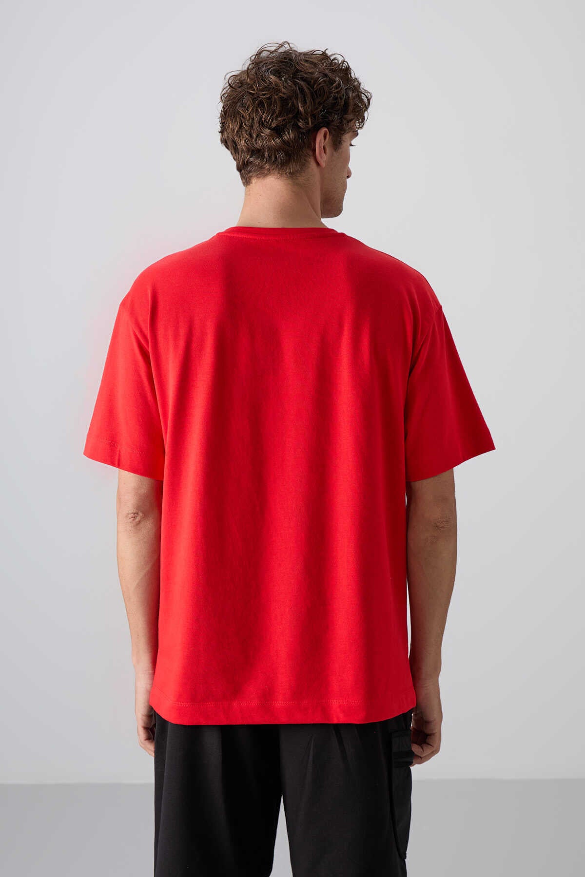 Tommylife Wholesale Crew Neck Oversized Printed Men's T-Shirt 88330 Black
