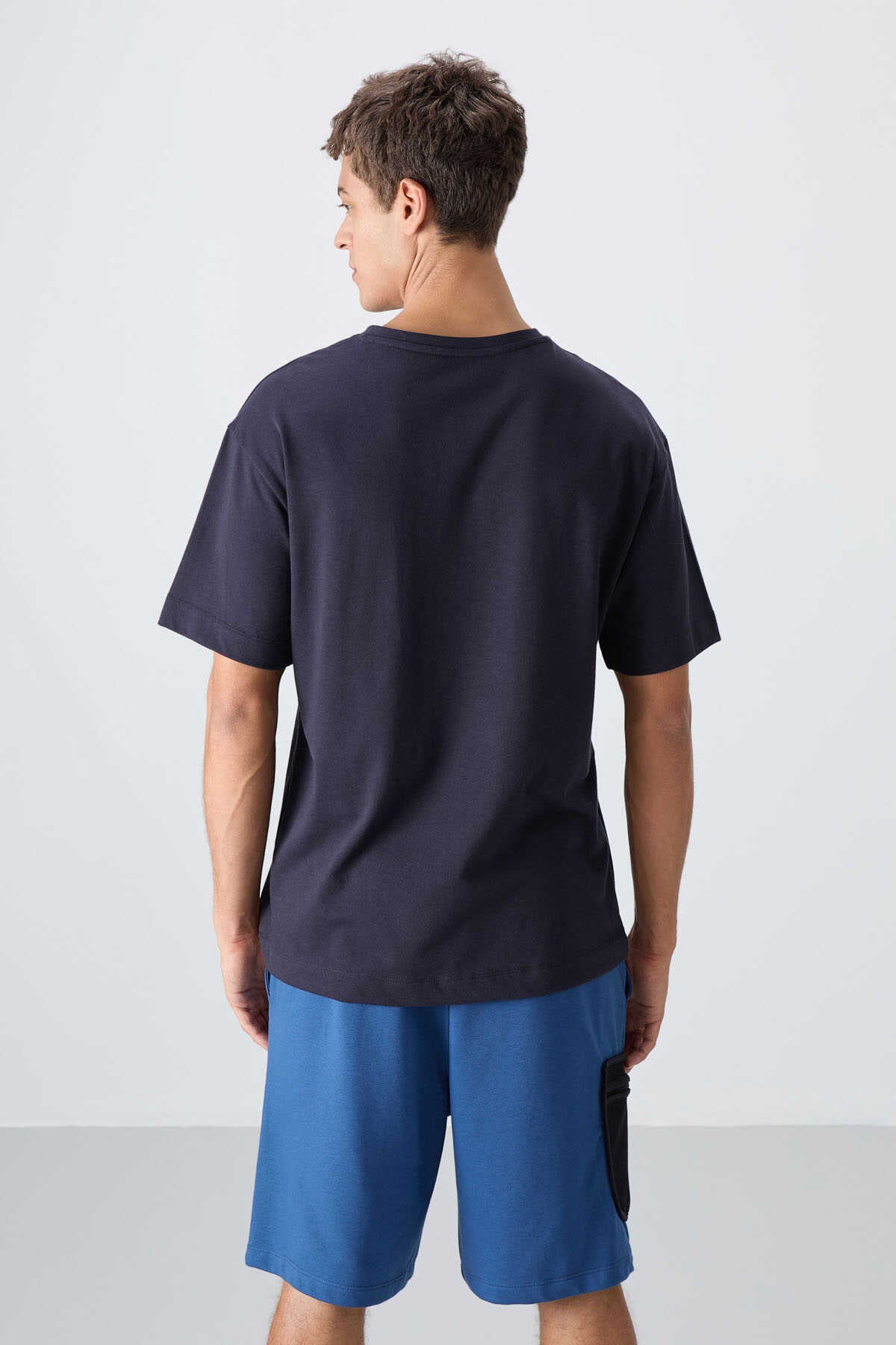 Tommylife Wholesale Crew Neck Oversize Printed Men's T-Shirt 88333 Black