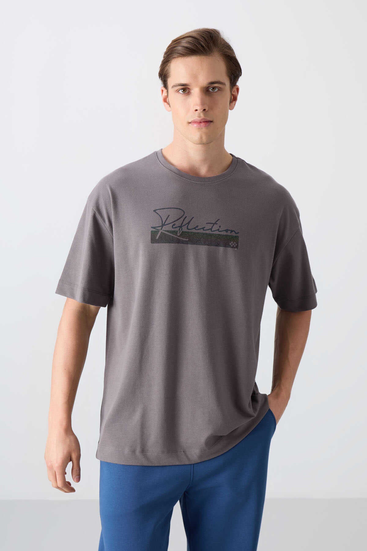 Tommylife Wholesale Crew Neck Oversized Printed Men's T-Shirt 88334 Black