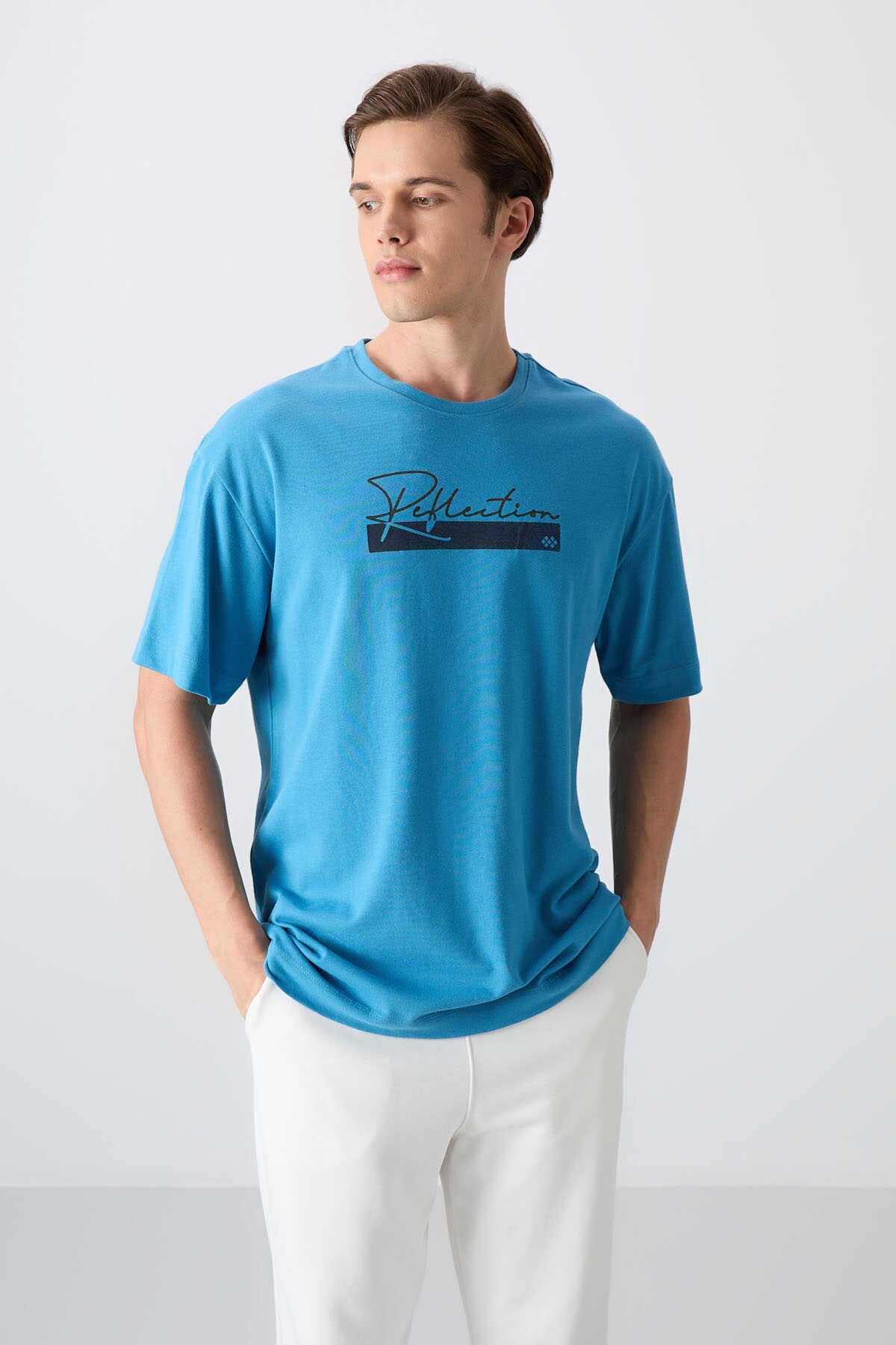 Tommylife Wholesale Crew Neck Oversized Printed Men's T-Shirt 88334 Black