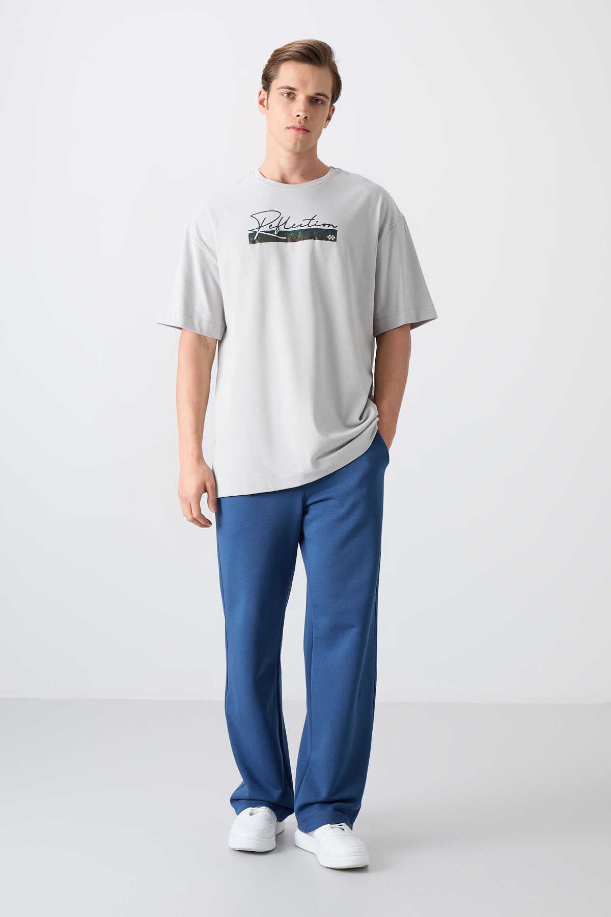Tommylife Wholesale Crew Neck Oversized Printed Men's T-Shirt 88334 Black