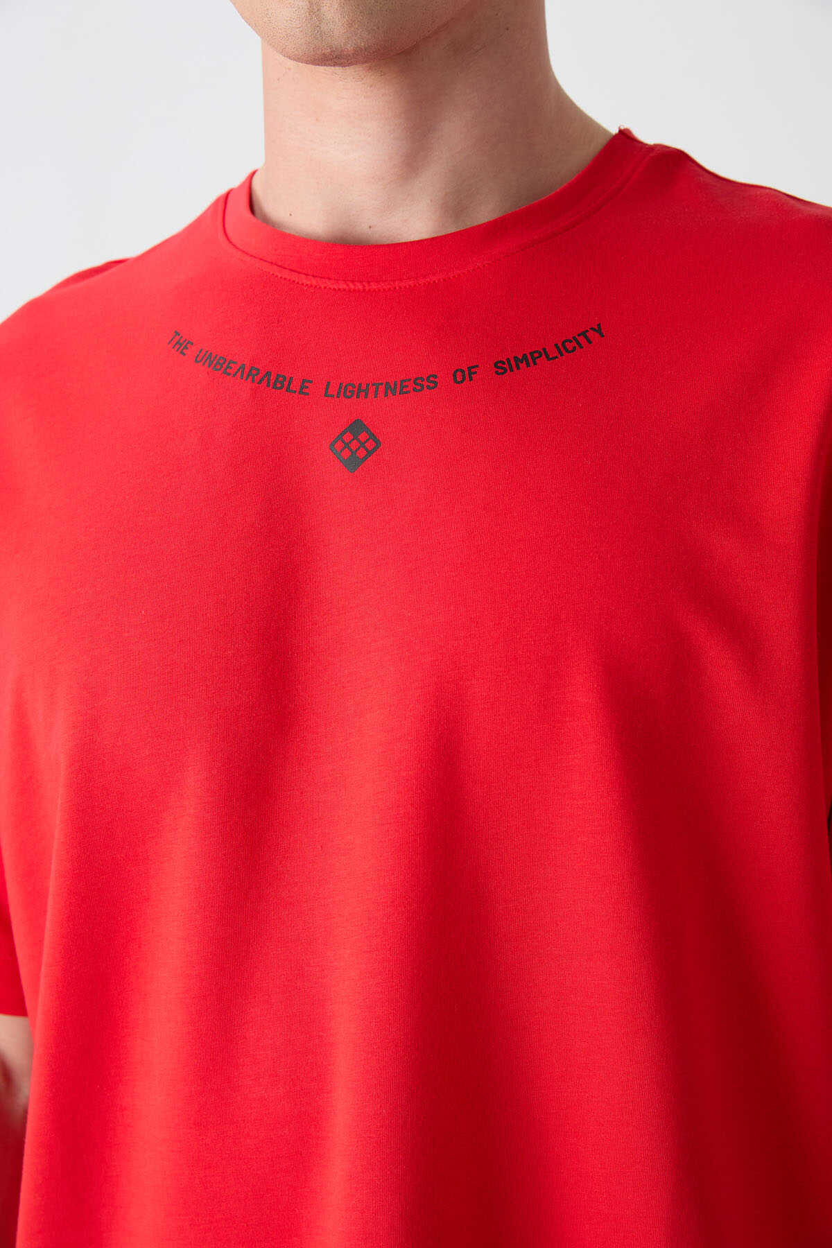 Tommylife Wholesale Crew Neck Oversize Printed Men's T-Shirt 88343 Black