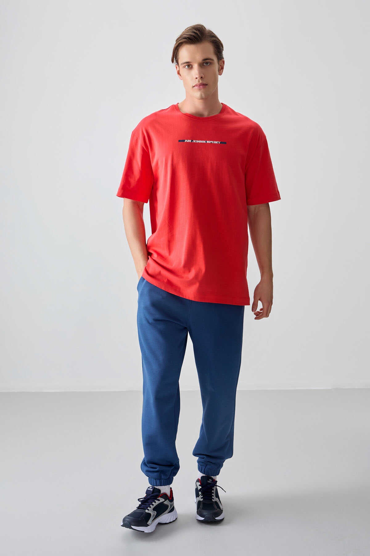 Tommylife Wholesale Crew Neck Oversize Printed Men's T-Shirt 88358 Fiesta