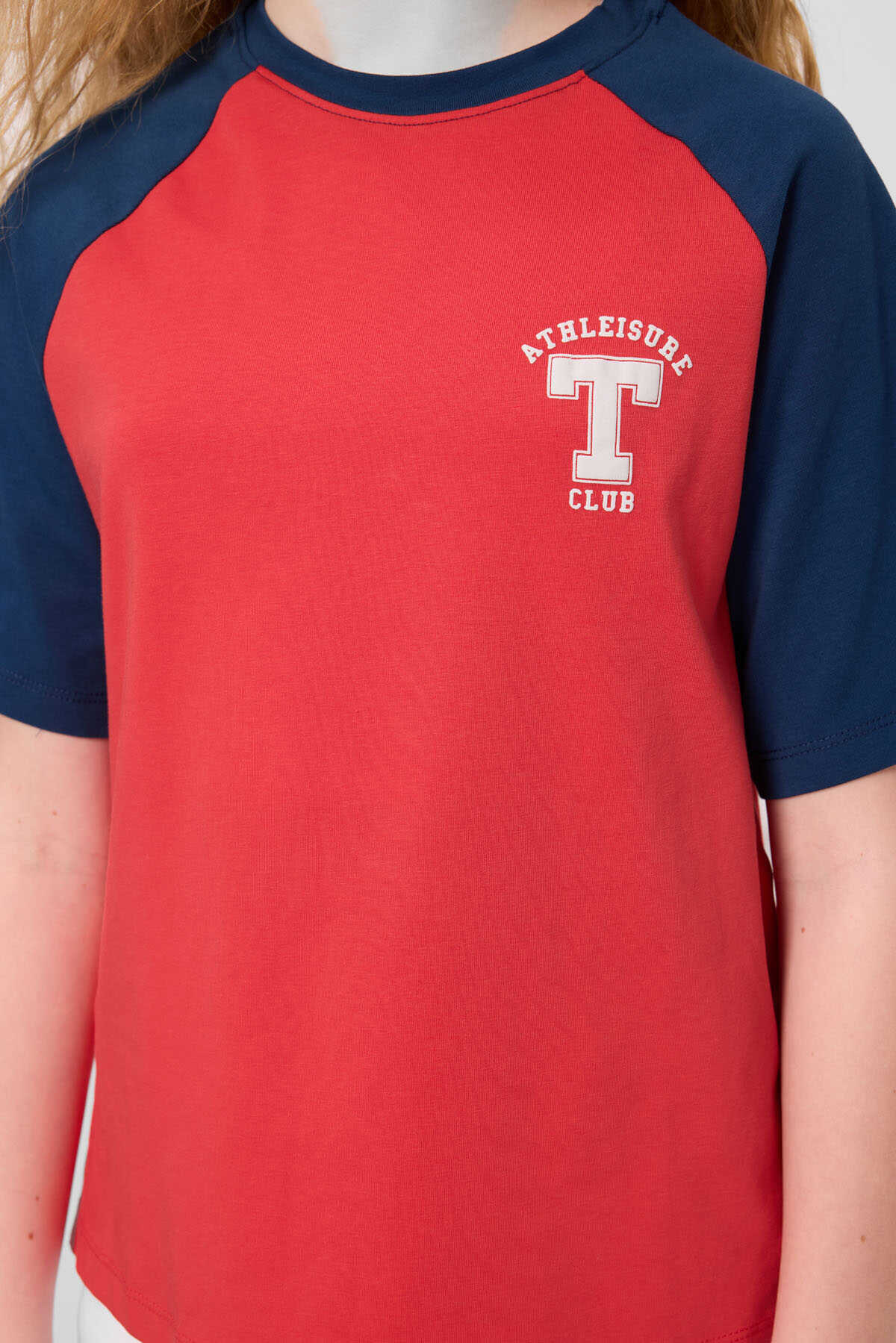 Tommylife Toptan O Yaka  Pamuklu Baskılı Oversize Fit Kız Çocuk T Shirt 75179 Beyaz