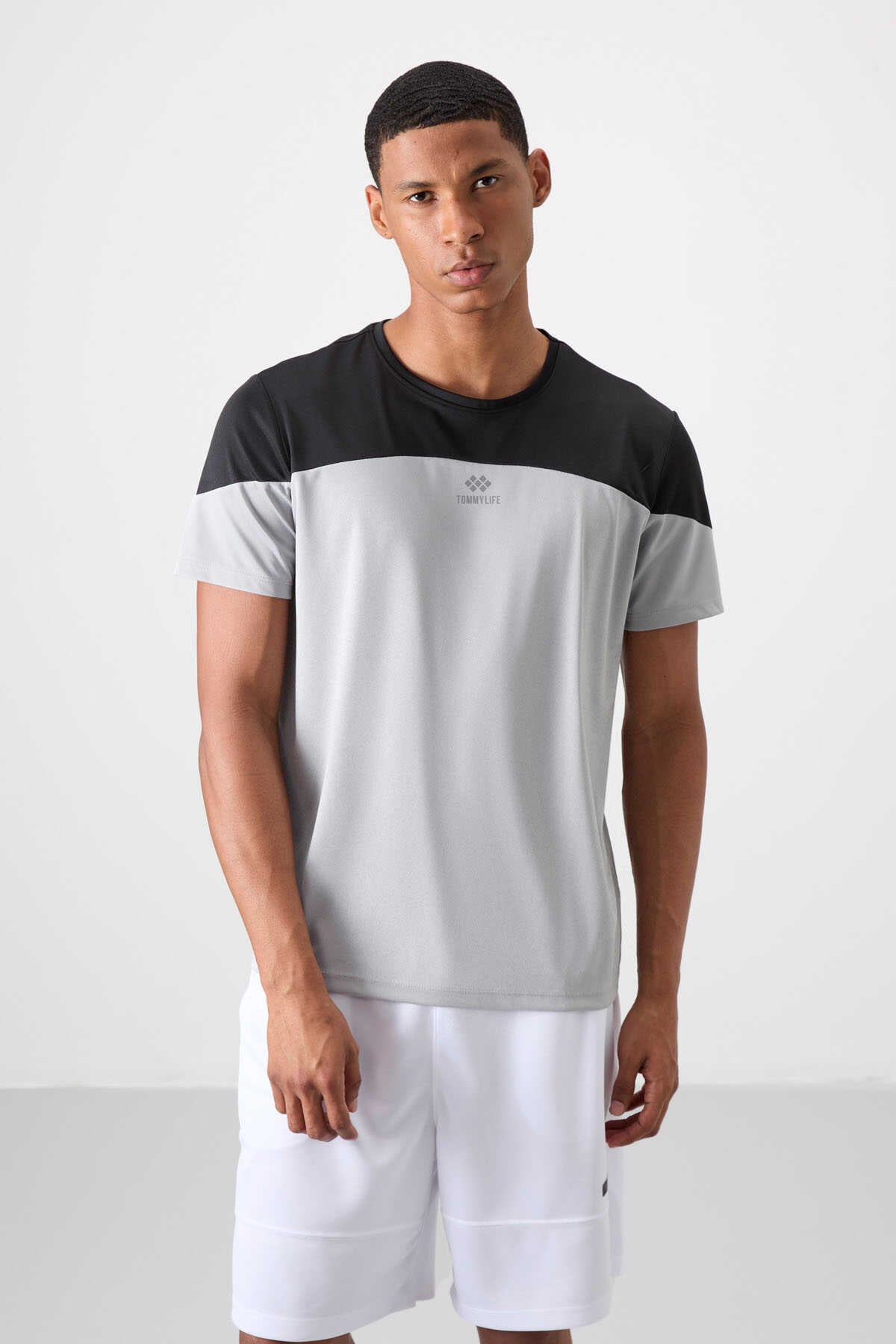 Tommylife Toptan O Yaka Standart Kalıp Aktif Spor Erkek T-Shirt 88386 Siyah