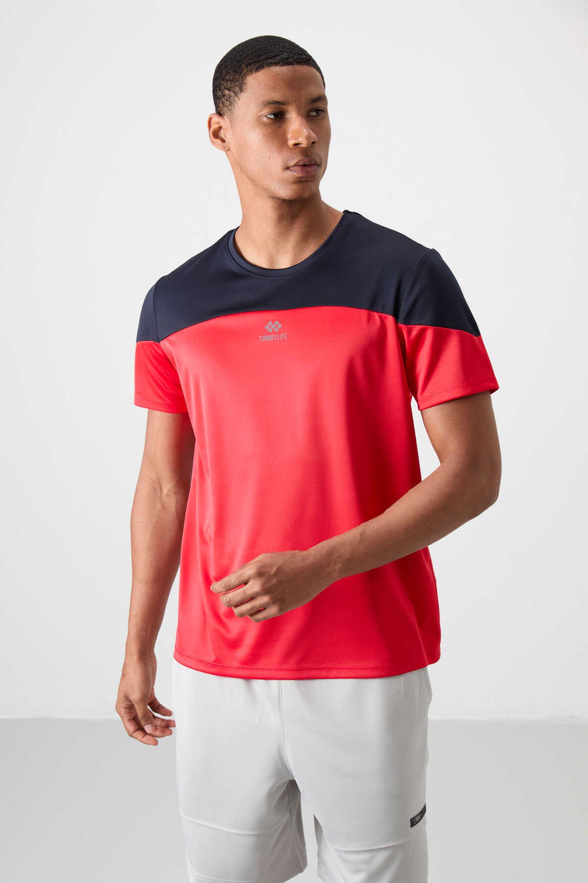 Tommylife Wholesale Crew Neck Standard Fit Active Sports Men's T-Shirt 88386 Black