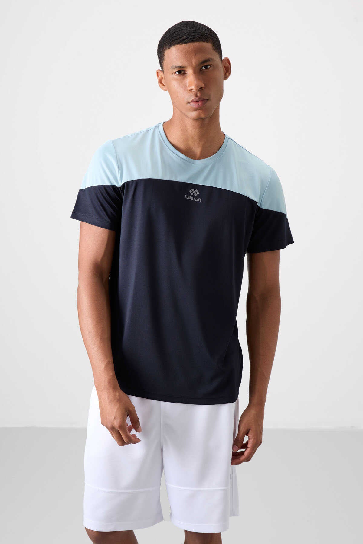 Tommylife Wholesale Crew Neck Standard Fit Active Sports Men's T-Shirt 88386 Black
