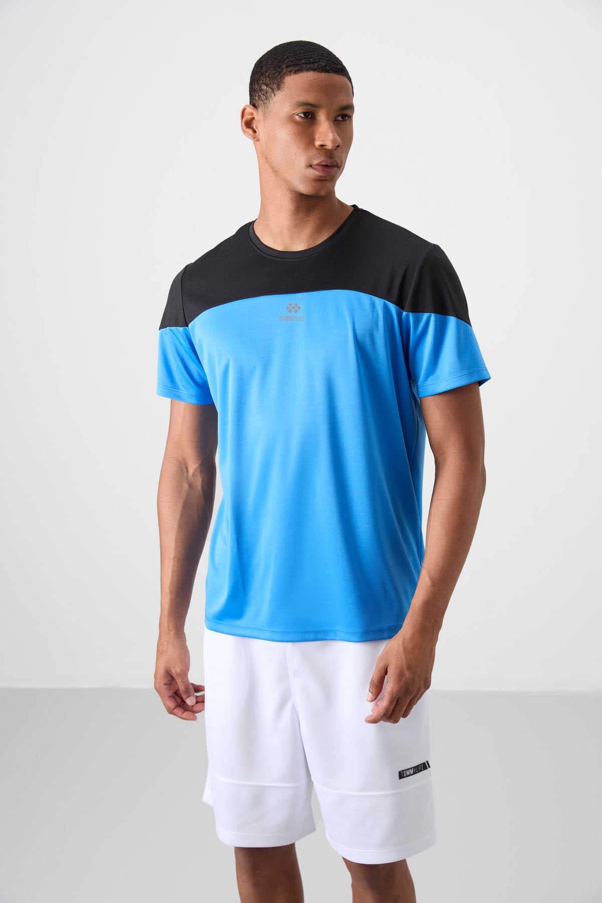 Tommylife Wholesale Crew Neck Standard Fit Active Sports Men's T-Shirt 88386 Black