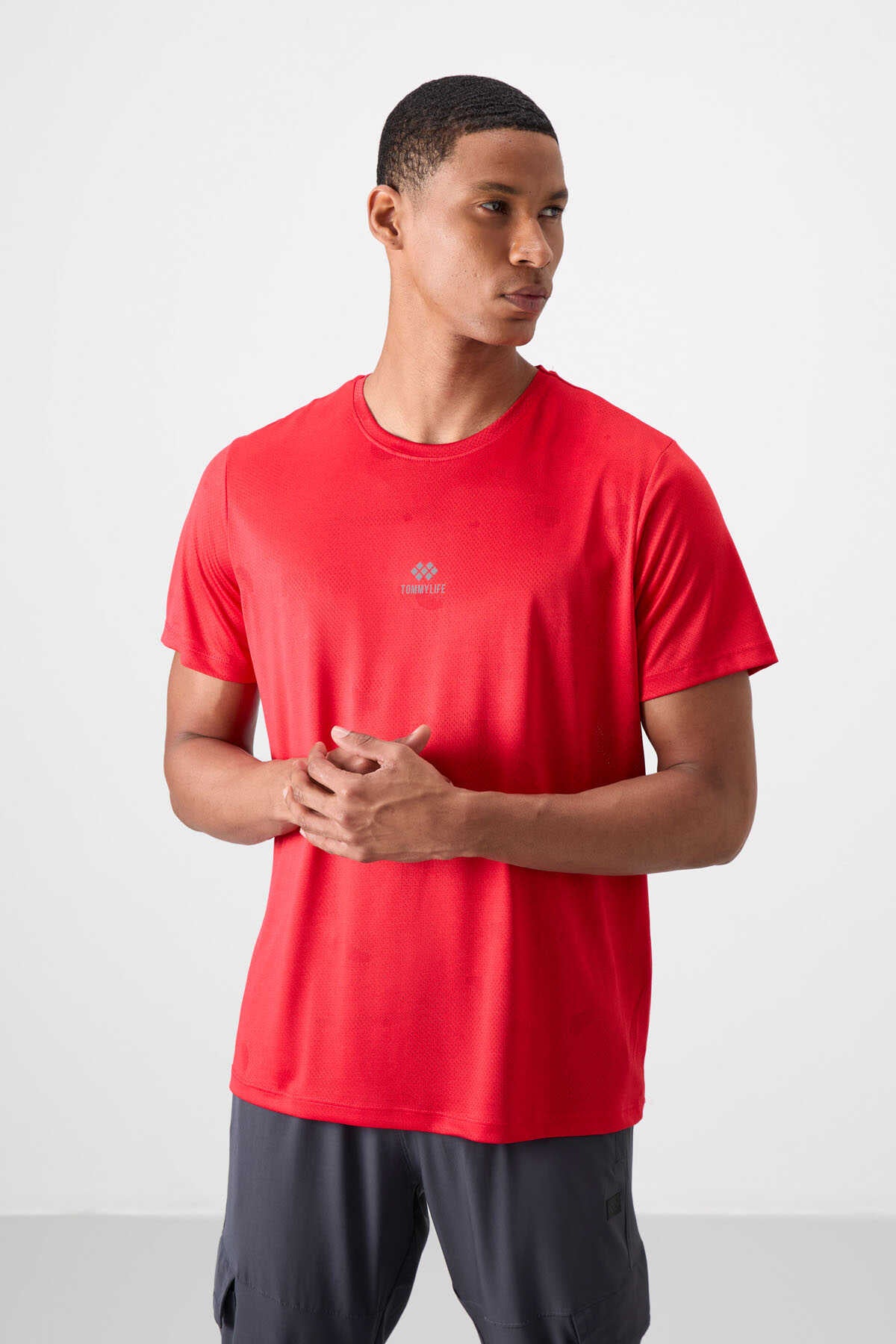 Tommylife Toptan O Yaka Standart Kalıp Aktif Spor Erkek T-Shirt 88397 Siyah
