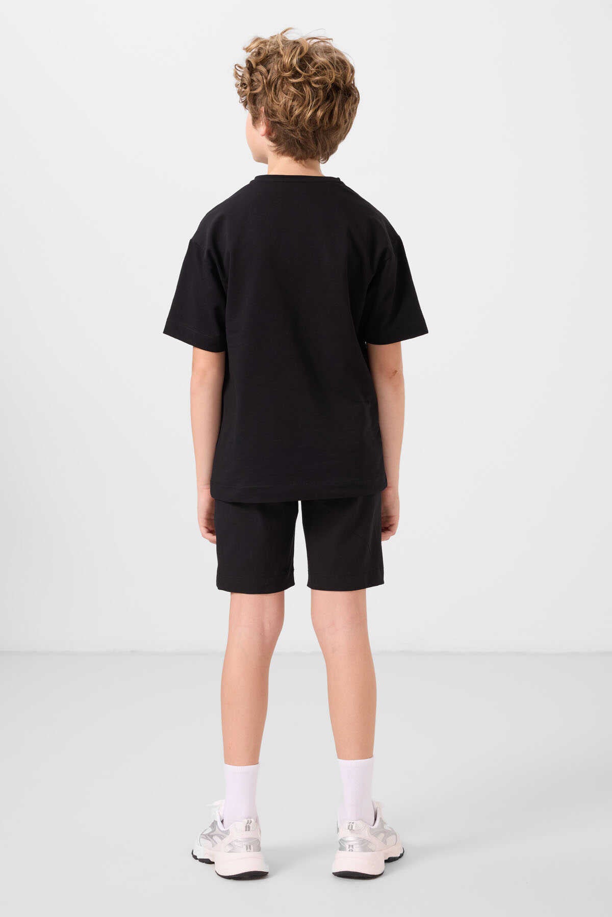 Tommylife Wholesale Cotton Oversize Fit Woven Lightly Stretchy Chino Boys' Shorts Set 11278 Navy Blue-Stone