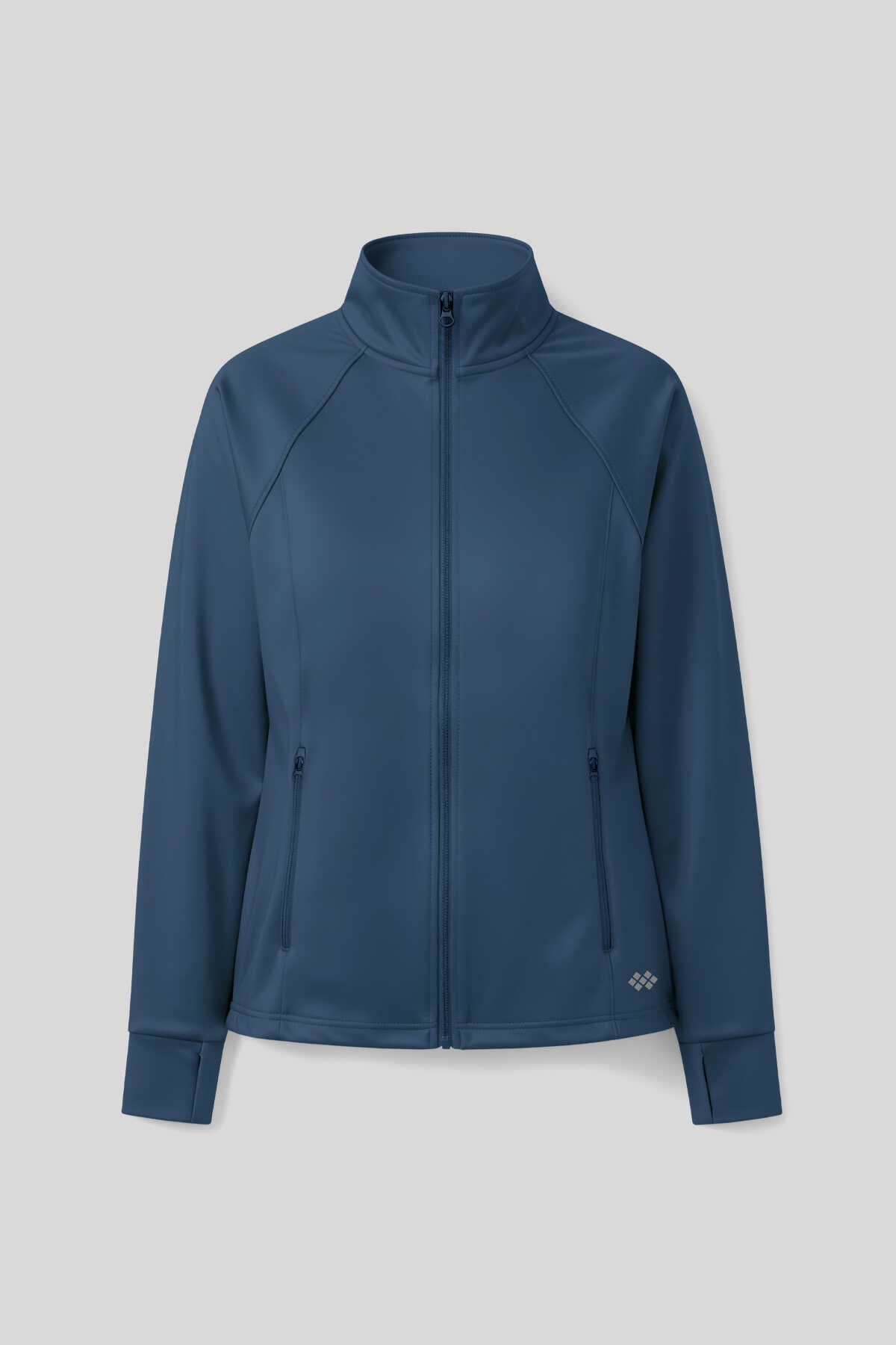 Tommlife Wholesale Khaki Zippered Stand-Up Collar Basic Relaxed Fit Women's Running Jacket - 97310