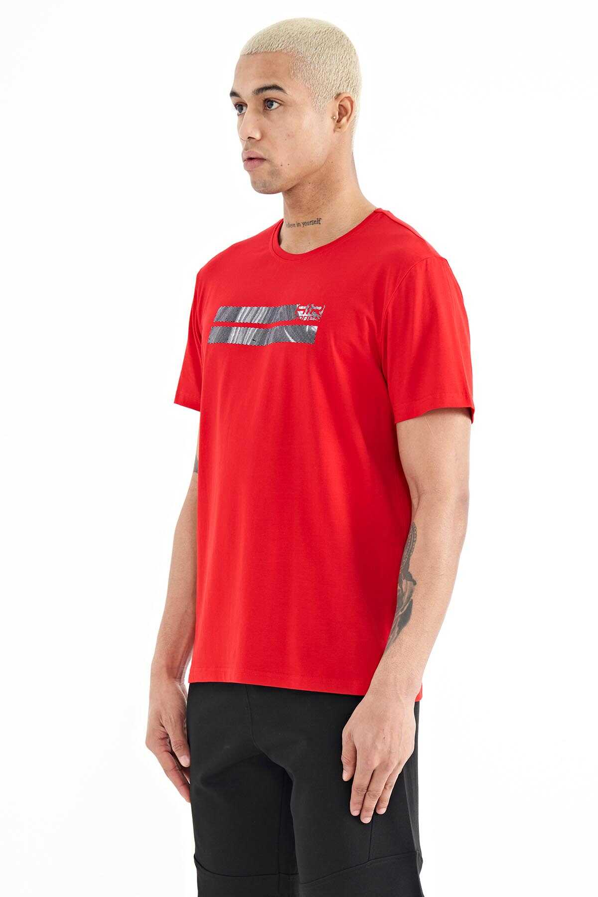 Tommylife Toptan Peter O Yaka Standart Kalıp Baskılı Erkek T-Shirt 88204 Siyah