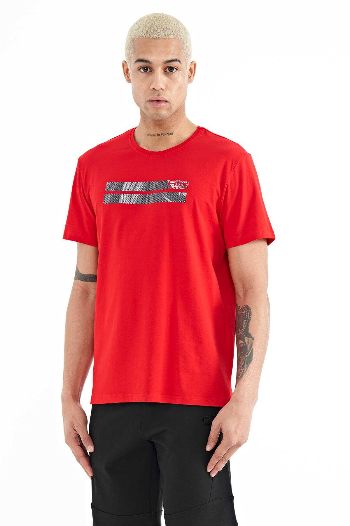 Tommylife Toptan Peter O Yaka Standart Kalıp Baskılı Erkek T-Shirt 88204 Siyah