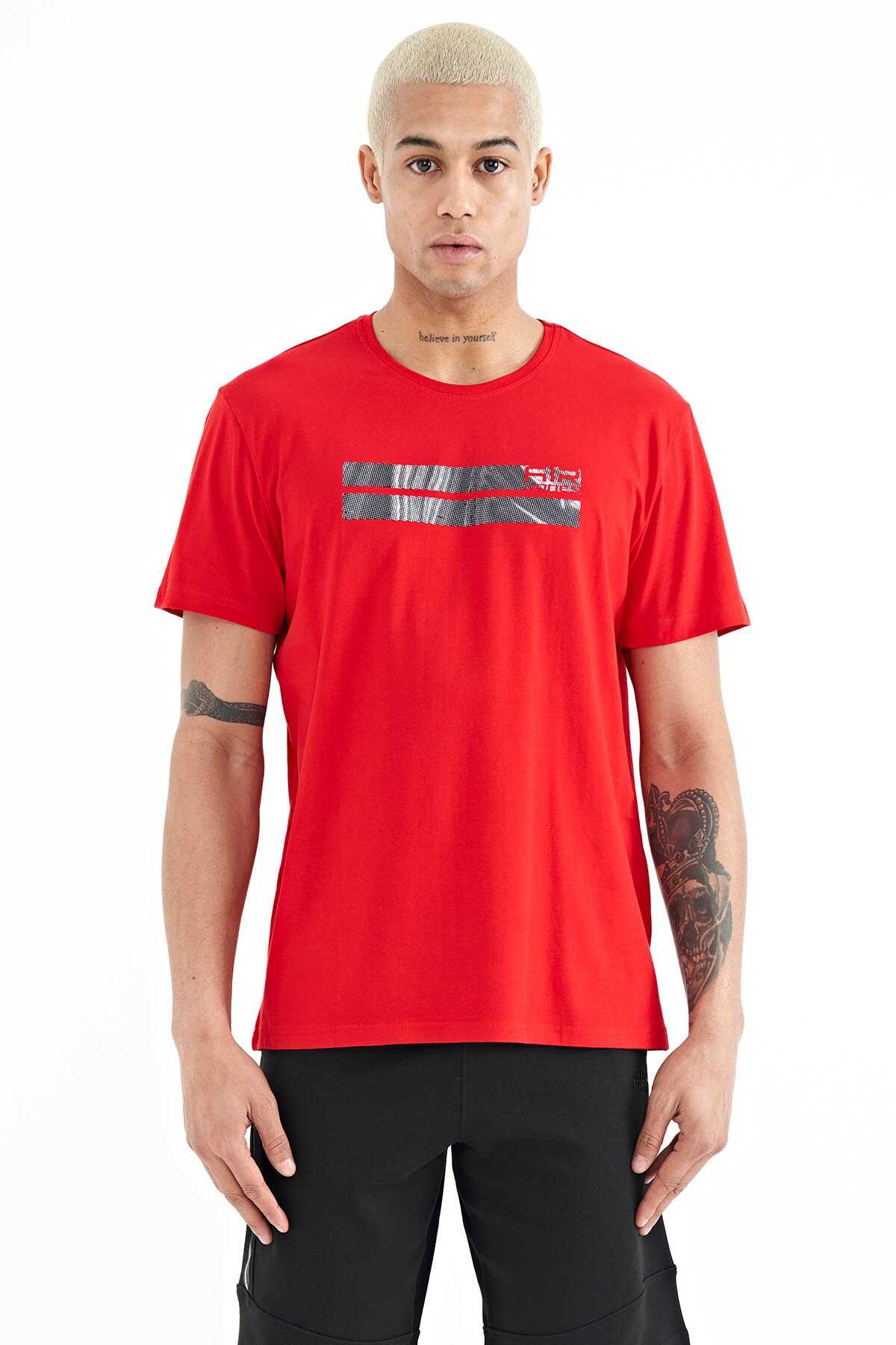 Tommylife Toptan Peter O Yaka Standart Kalıp Baskılı Erkek T-Shirt 88204 Siyah