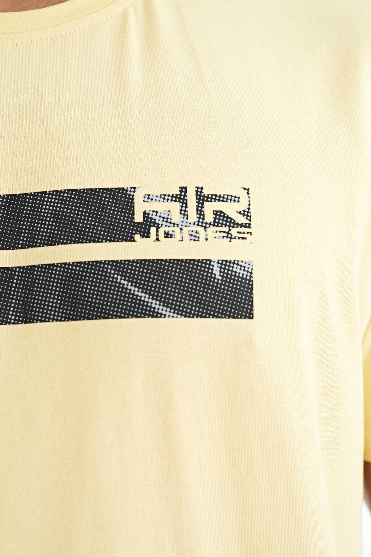 Tommylife Toptan Peter O Yaka Standart Kalıp Baskılı Erkek T-Shirt 88204 Siyah