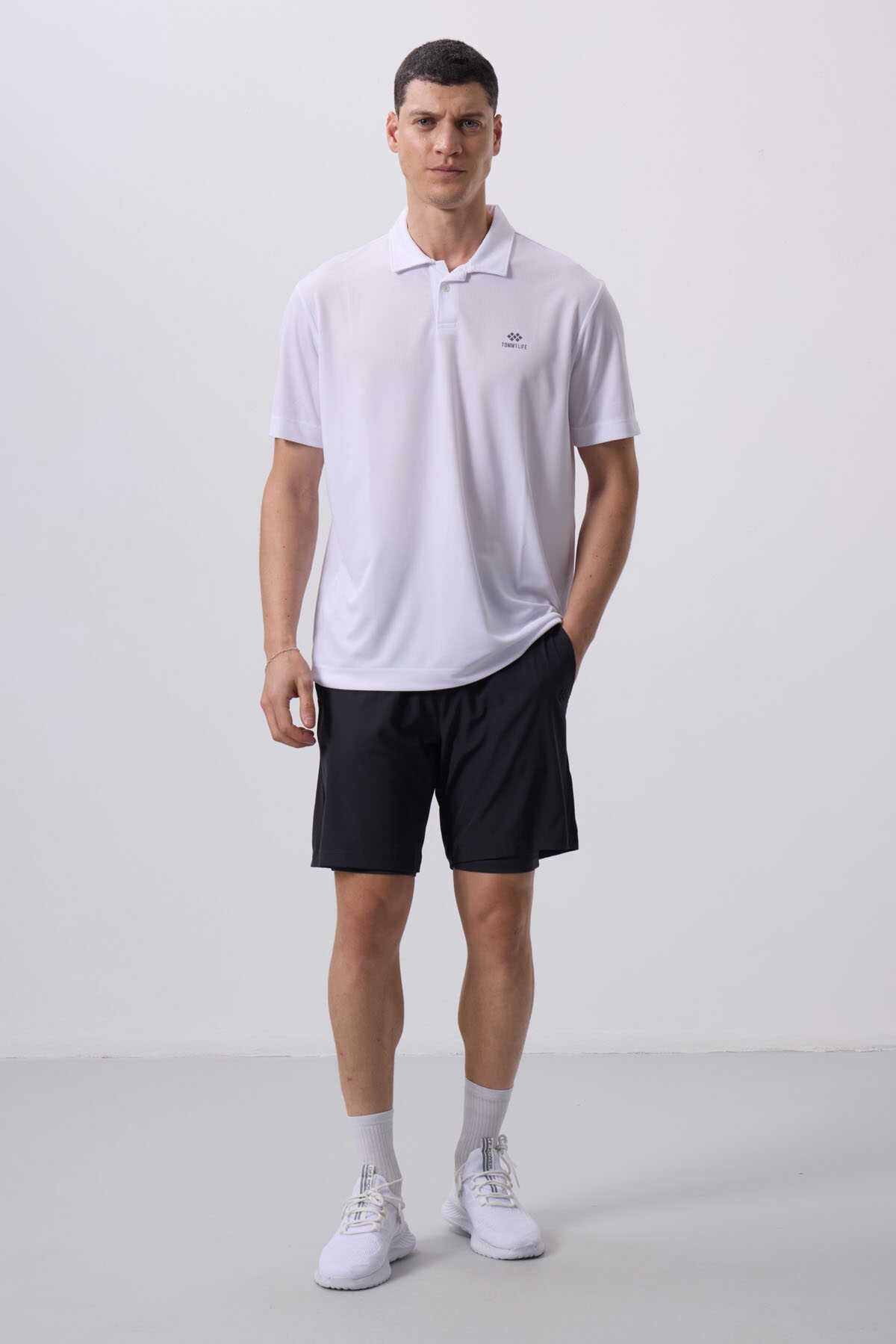 Tommylife Wholesale Polyester Standard Fit Men's Shorts with Tights 81287 Black