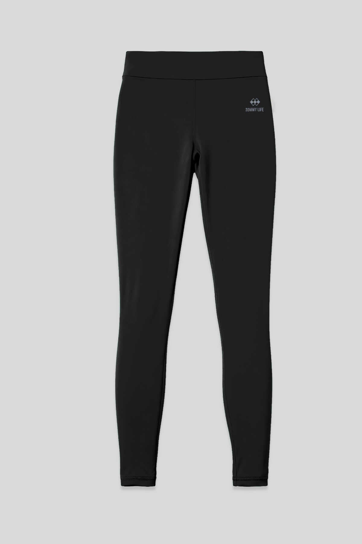 Tommylife Toptan Siyah Dar Paça Kız Çocuk Tayt - 75046
